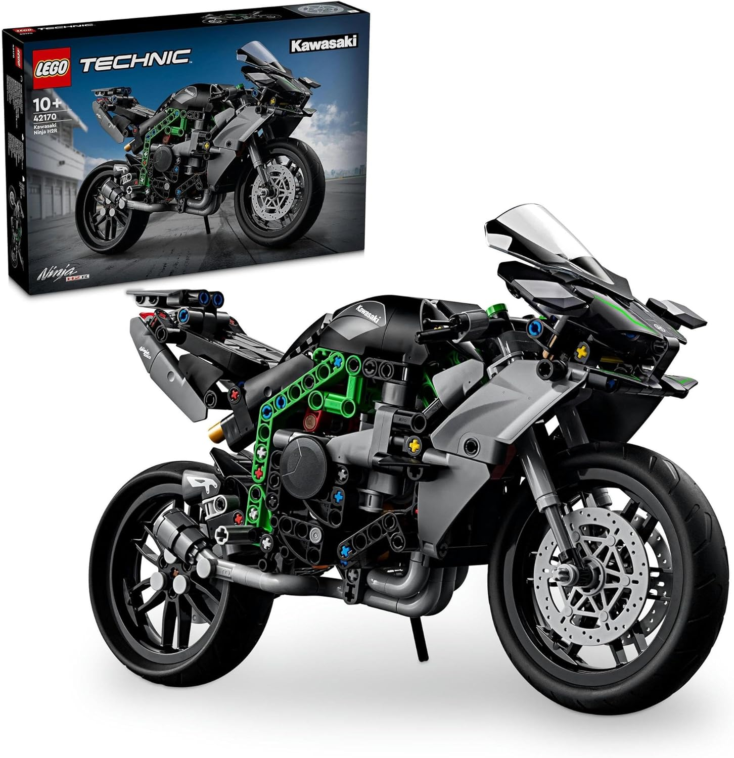 LEGO Technic Kawasaki Ninja H2R Motorcycle Set, Vehicle Building Toy for 10 plus Year Old Boys & Girls, Collectible Motorbike Model Kit, STEM Kids Toy 42170