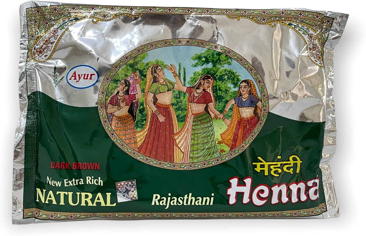 Ayur Herbal Rajasthani Henna Mehndi Powder (Dark Brown) (Pack of 2), Each 150 Gm image number 3