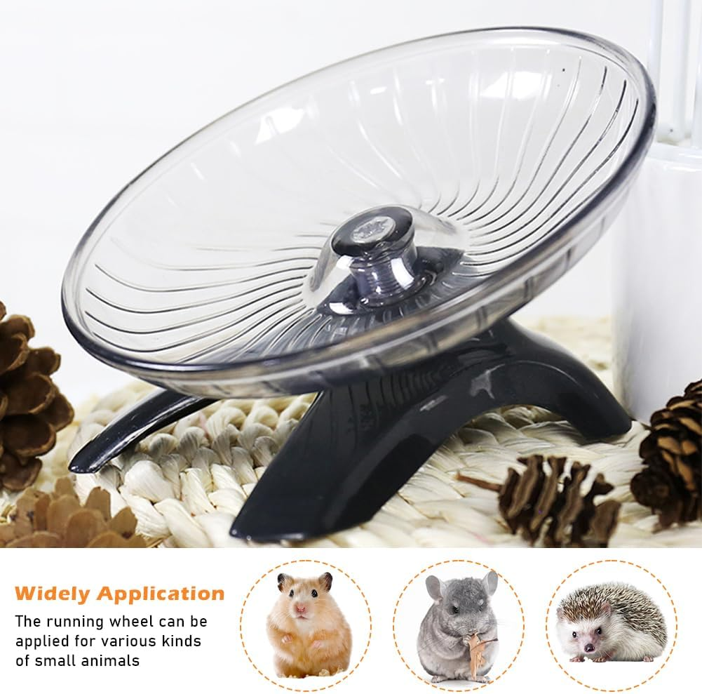 Hamster Wheel, Hermit Crab Climbing Toys Silent Running Exercise Wheel, Small Animal Exercise Wheels Hermit Crabs Wheel for Hamsters, Gerbils, Hermits Crabs Small Cage(Color:Grey 18Cm) image number 4