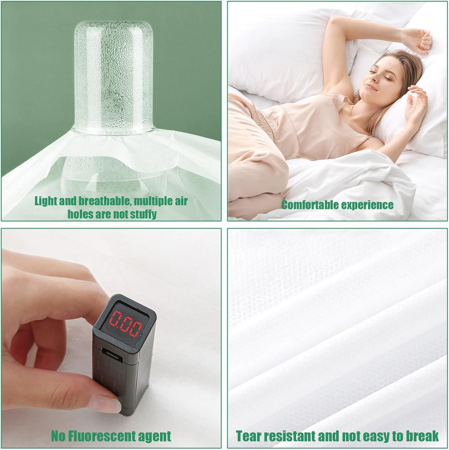 WOYAODONG Disposable Bed Sheets,Portable Ready to Use Bedding Set，Quilt Cover and Pillow Case Set for Hotel and Travel (Travel 4-Piece ﻿ image number 5