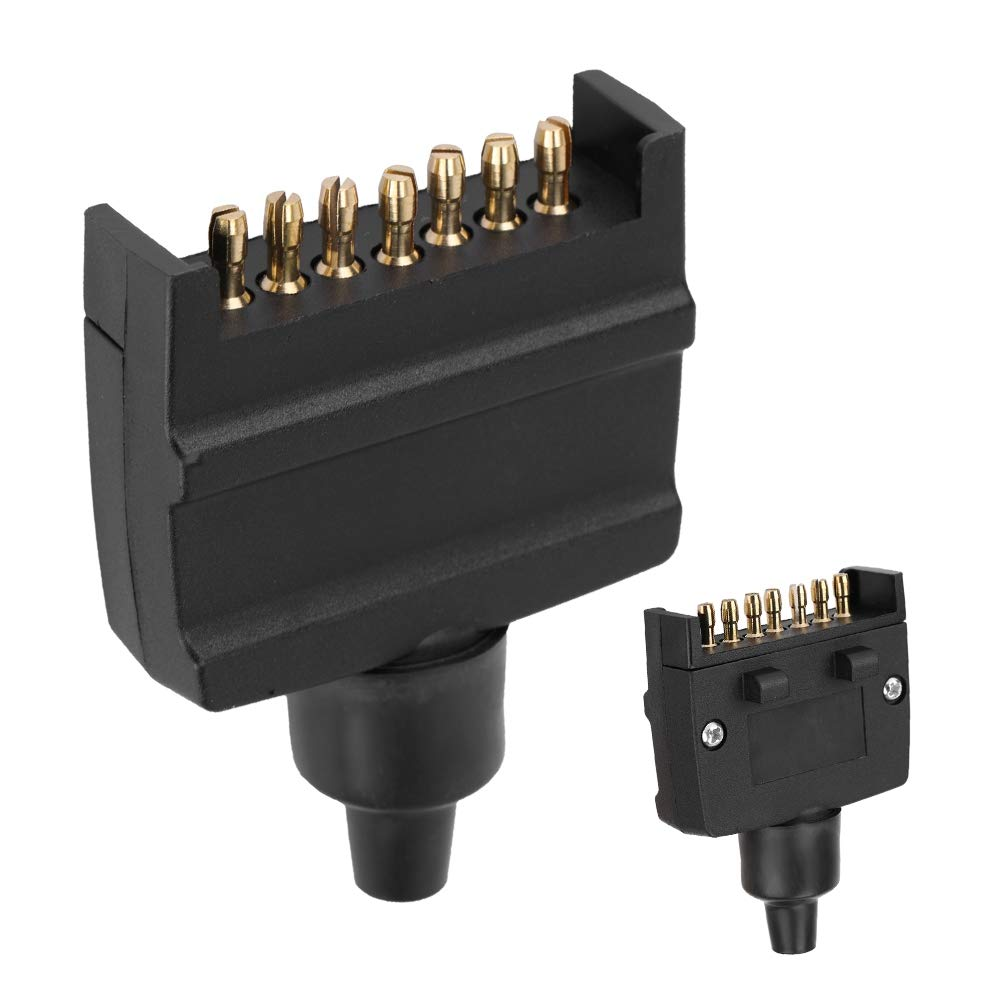 Australian 7 Pin Flat Trailer Plug IP67 Waterproof Zinc Alloy Socket, anti Corrosion Connector for Caravan, Boat Trailers Horse Flats Wiring Harness image number 2