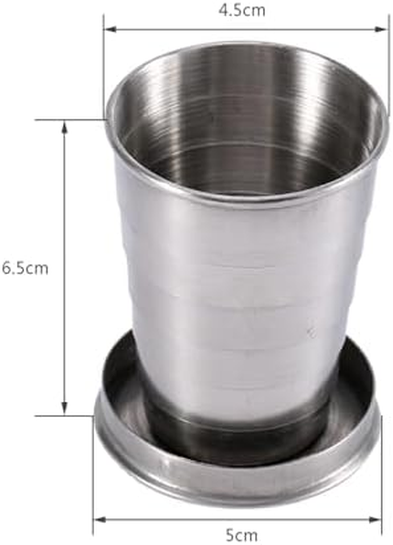 S/M/L Stainless Steel Folding Cup Portable Stackable Folding Cup Collapsible for Travel Picnic Hiking Outdoor (S) image number 2