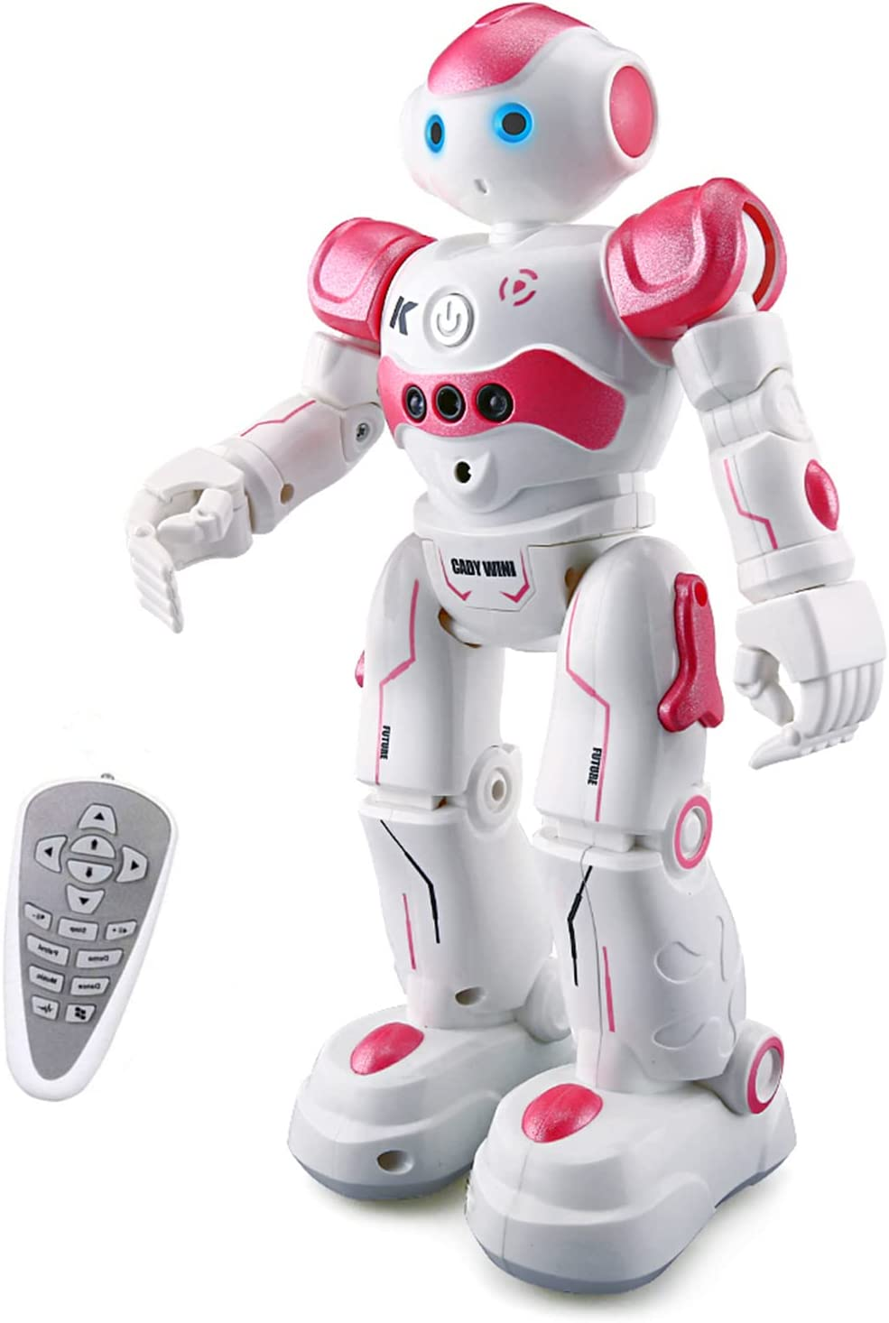 WEECOC Smart Robot Toys Gesture Control Remote Control Robot Kids Toys Birthday Can Singing Dancing Speaking Two Walking Models (White)