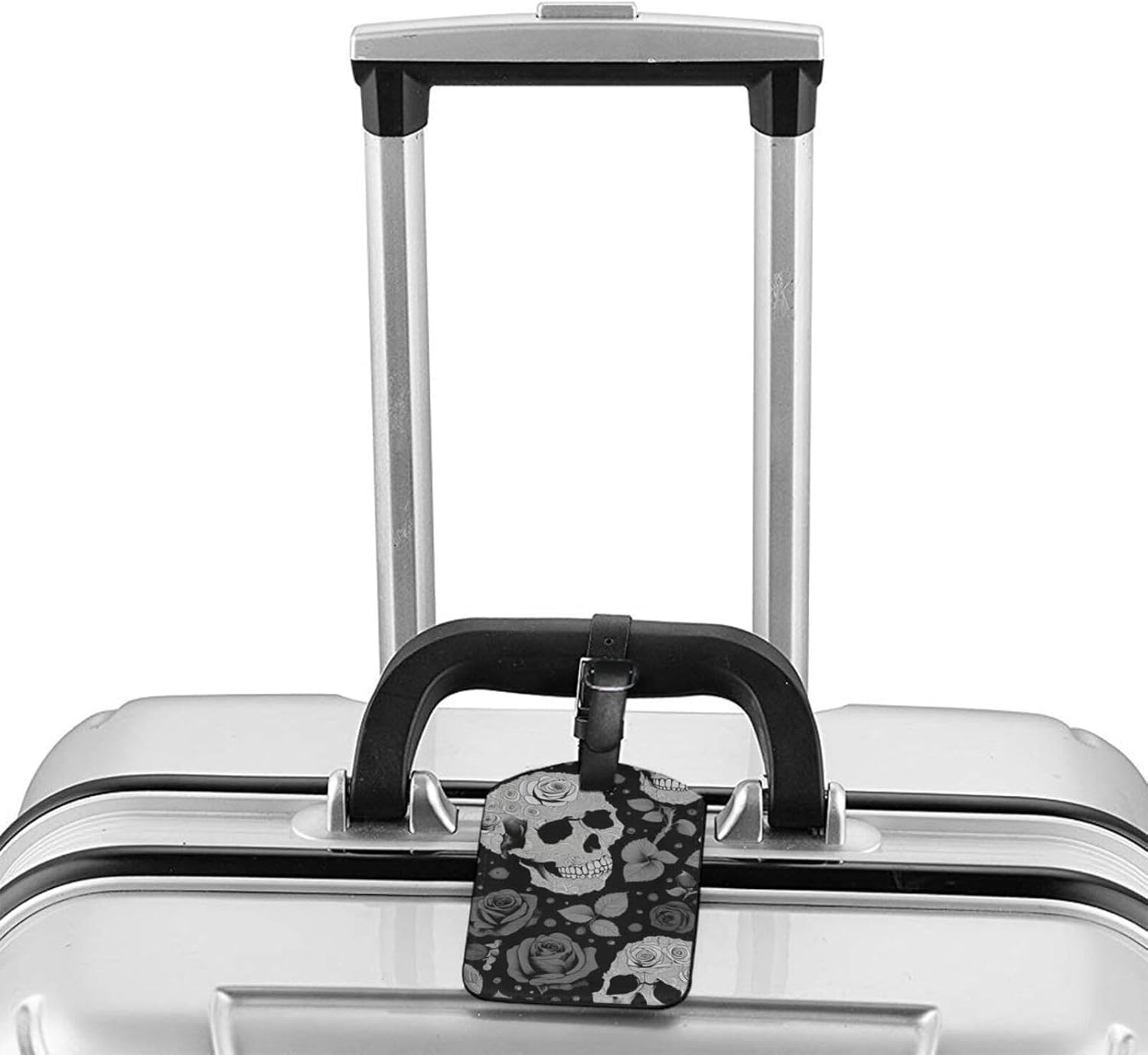 Skull Print Elegant Tag Stylish Tag Luggage Tag 4.3 X 2.76 Inch for Suitcases Travel Bags