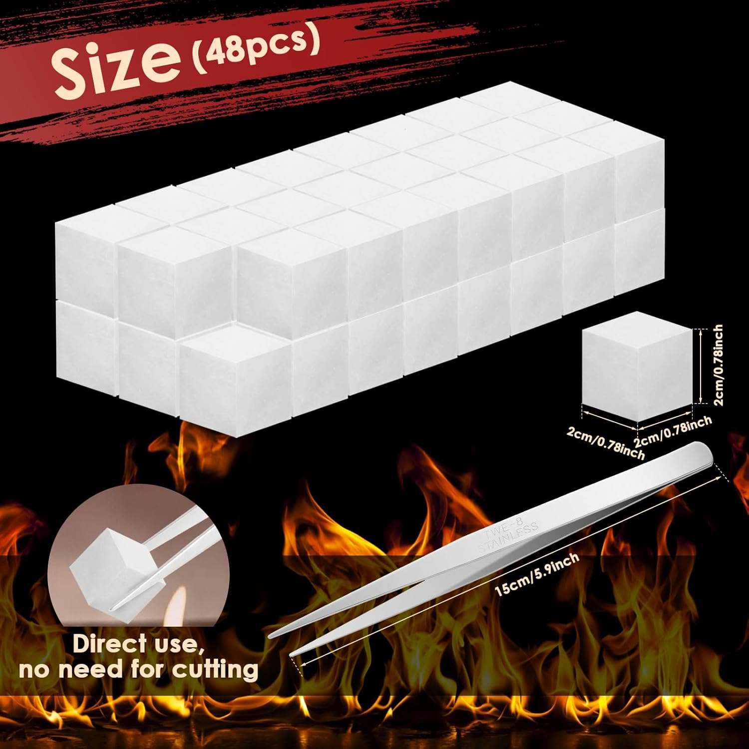 48Pcs Tabletop Fire Pit Temperature Resistant Ceramic Wool Wick Ceramic Wool Wick Sponge Extend Burning Time Table Top Firepit Cotton for Firepit Bioethanol Fireplaces image number 1