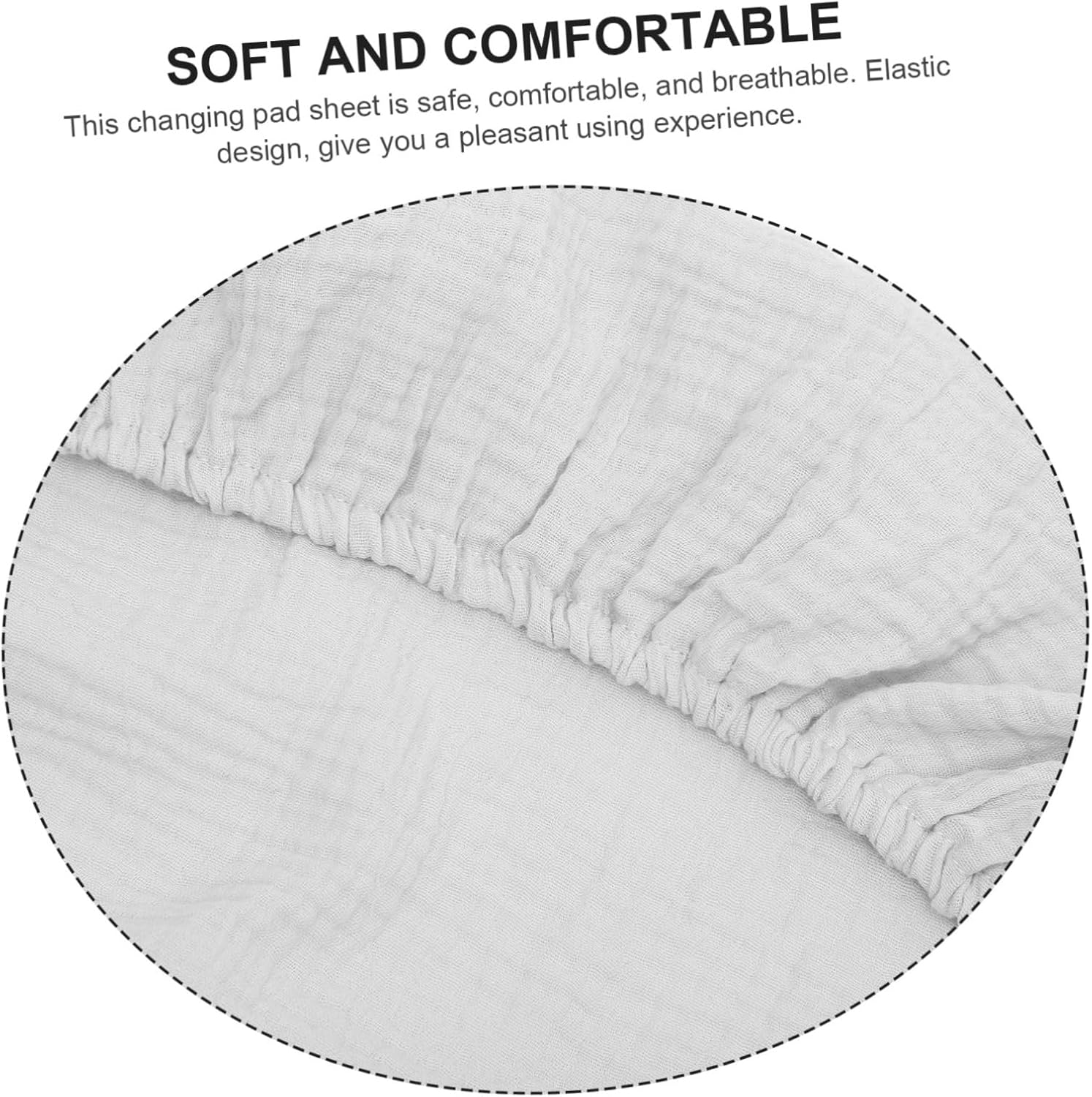 Vaguelly Removable Washable Diaper Changing Pad Covers for Babies, Soft Cotton Gauze Fabric, Elastic Fitted Sheet for Changing Table, 2Pcs Set (Light Pink Grey image number 1