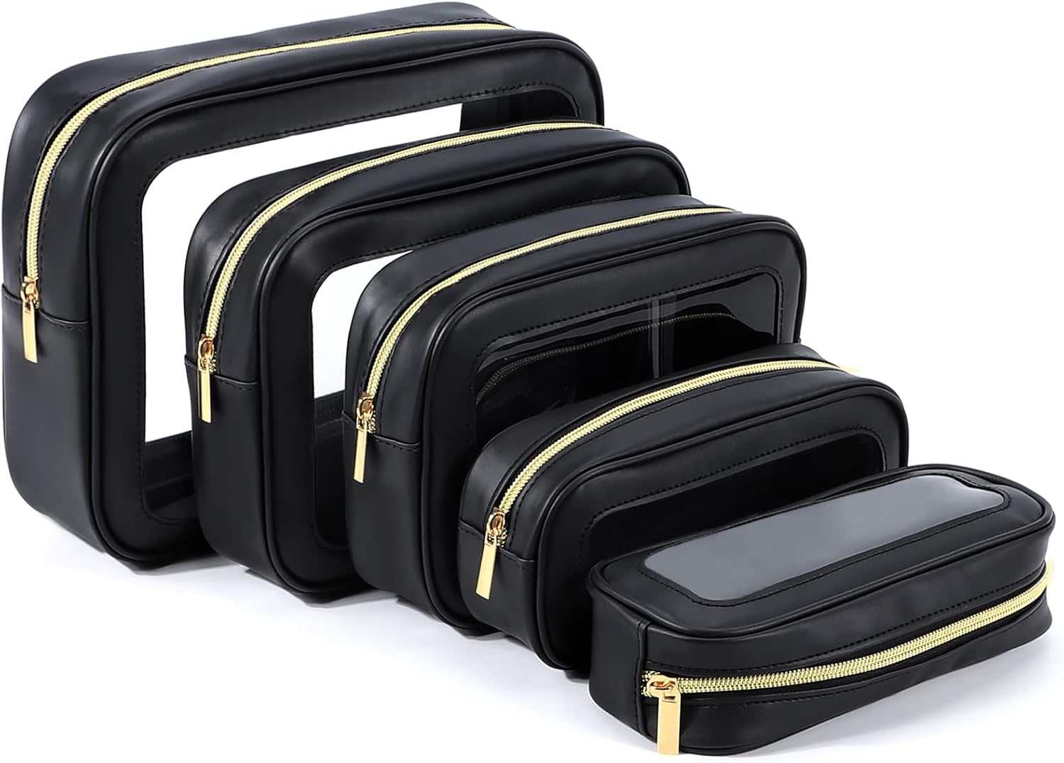 YOPCDJ 3PCS Diaper Bag Organizer Pouch Set, TSA Approved Toiletry Bag，Clear Waterproof TPU Makeup Bag Set Travel Organizer Bags for Women and Kids