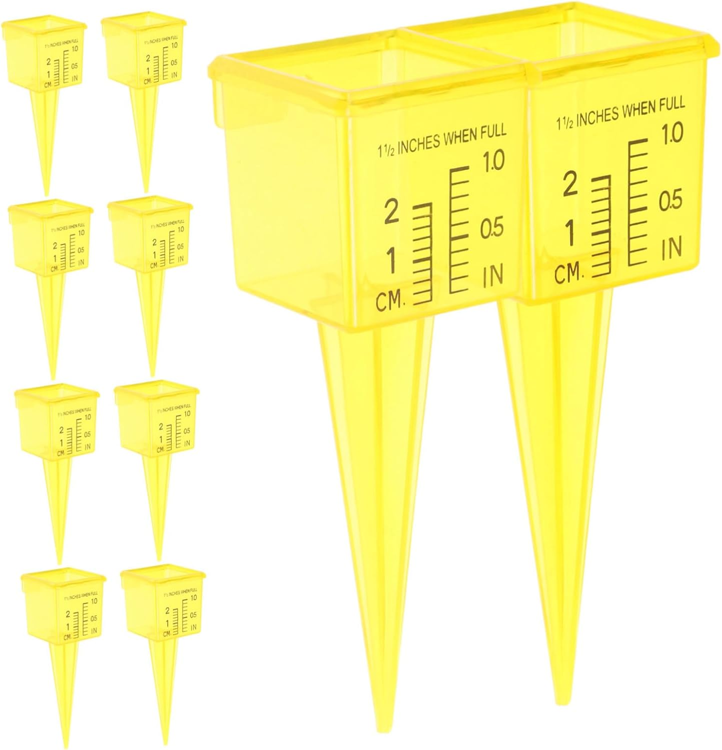 Mipcase 20Pcs Rain Gauge Sprinkler Measuring with Wide Mouth for Outdoor Garden Lawn Patio Weatherproof Water Conservation Tool with Quick Connect for Accurate Rain and Sprinkler image number 2
