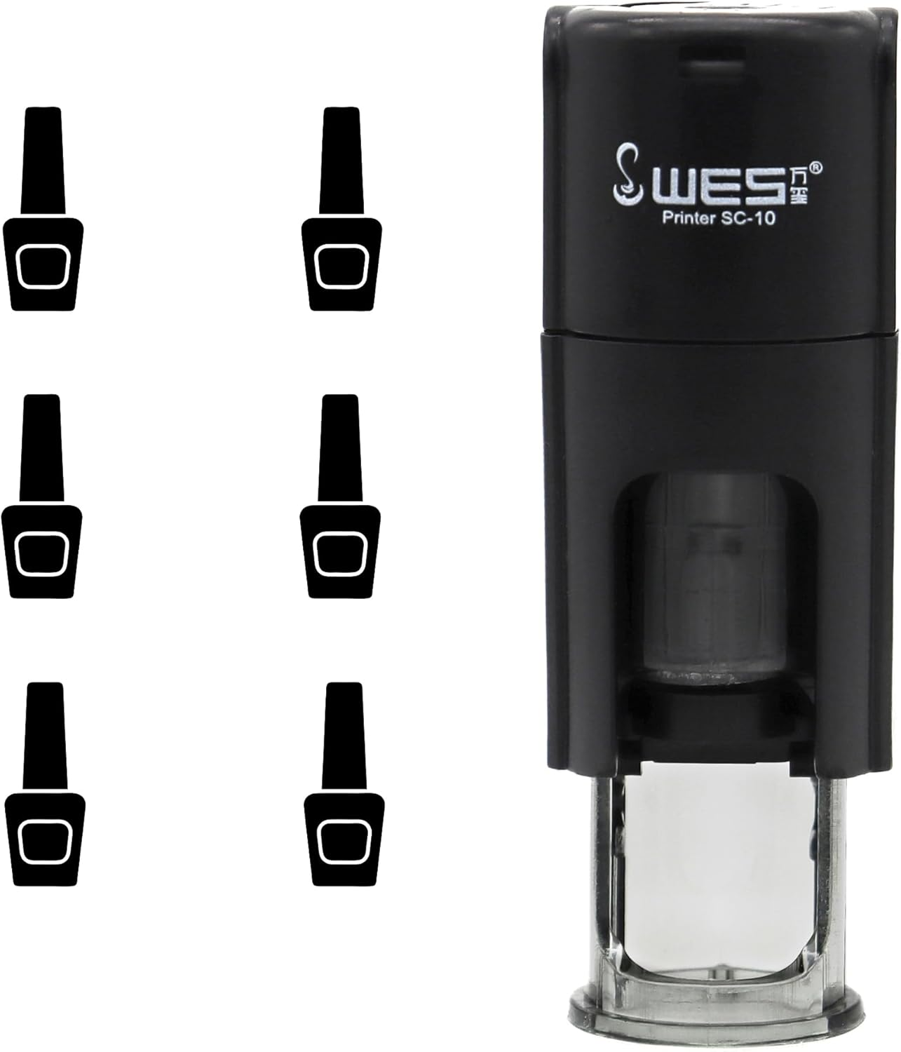 COMBICRAFT Self Inking Nail Polish Stamp Black Ink 10Mm Diameter Loyalty Stamp Arts Craft Stamp image number 4