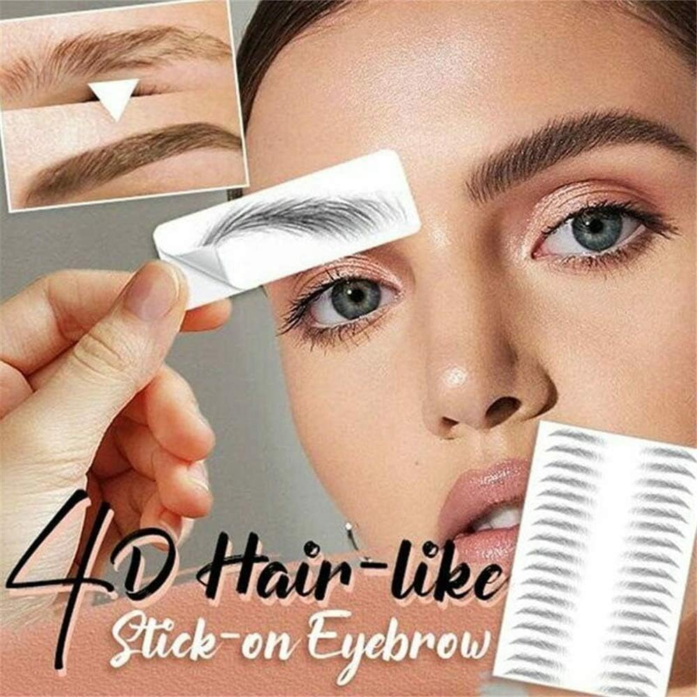 Hair-Like Authentic Eyebrows 4D Brown Natural Tattoo Eyebrow Stickers Waterproof Imitation Ecological Lazy for Woman & Man Makeup Tool 9 Pcs image number 1