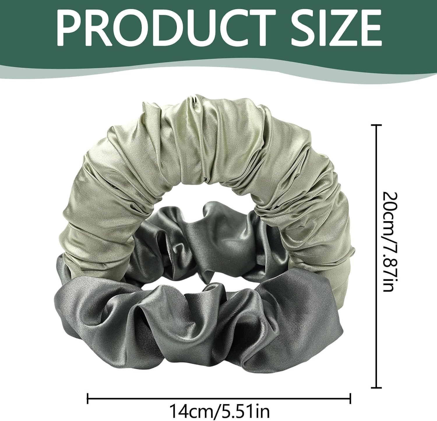 Satin Heatless Curling Scrunchie, 1Pc No Heat Scrunchie Hair Curler Ponytail Hairband,Lazy Scrunchie Hair Curler Hairband, Green