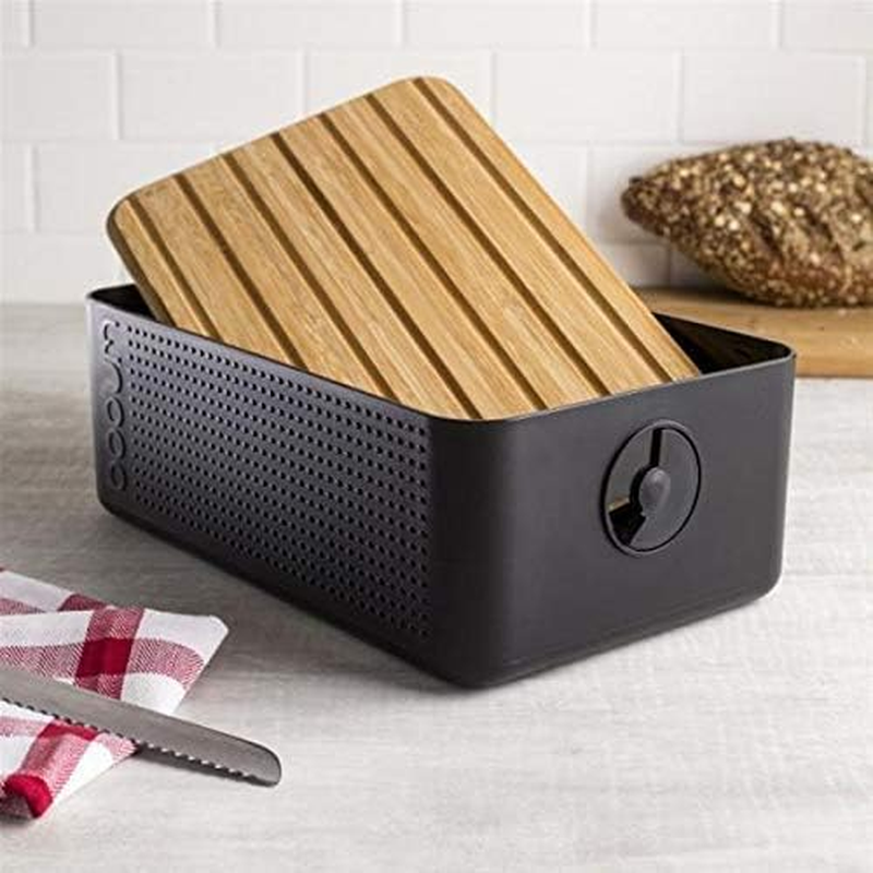 Bodum Bread Box with Cutting Board, Black, 11555-01, Large image number 3