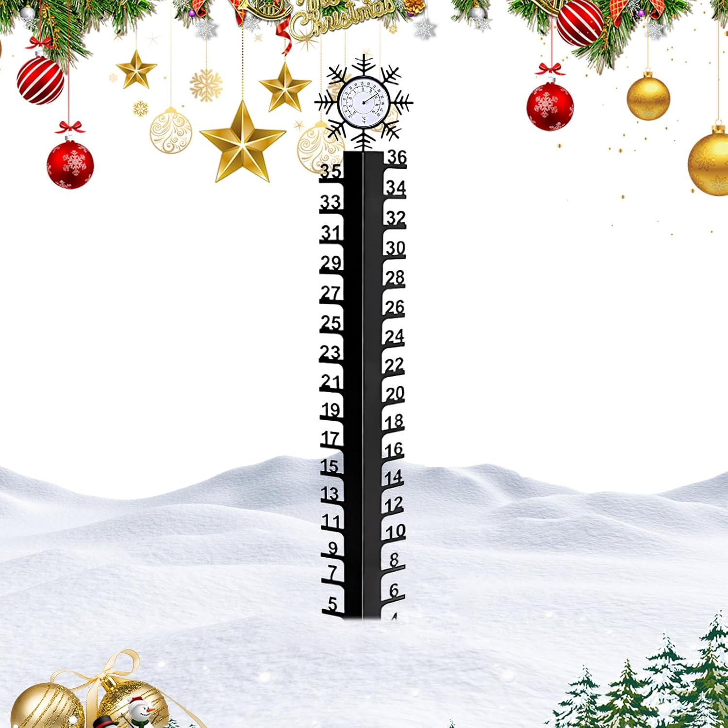 Snow Measuring Stick - Accurate Meter for Rain,Snow Gauges for Yard | for Garden Lawn Backyard Patio Outdoor Yard Water Winter