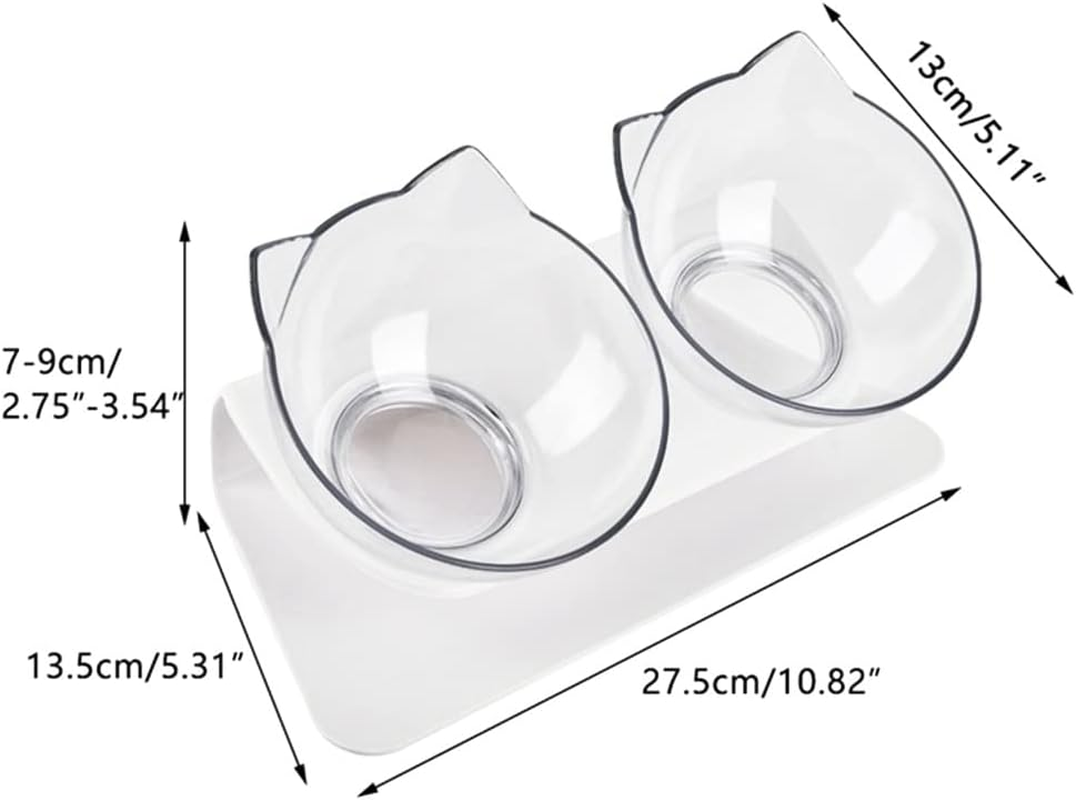 Anti-Slip Double Bowl Pet Feeding Station Dog Cat Food Water Dual Bowl Feeder AU image number 5