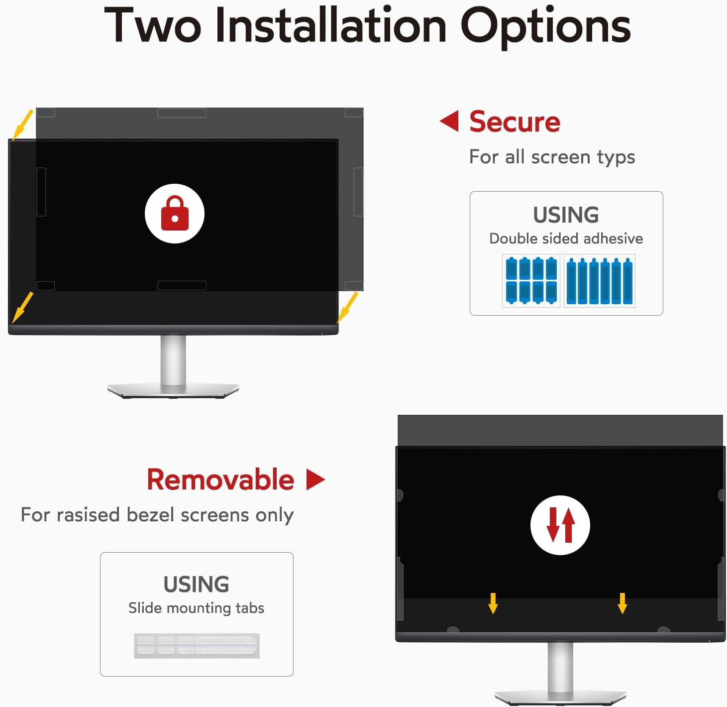 BERSEM 22 Inch Monitor Computer Privacy Screen Filter for 16:10 Ratio,Removable Monitor Anti-Glare & Privacy Filters for 22 Inch, anti Blue Light, Anti-Spy, Anti-Scratch, Uv-Blocking Peripherals image number 3