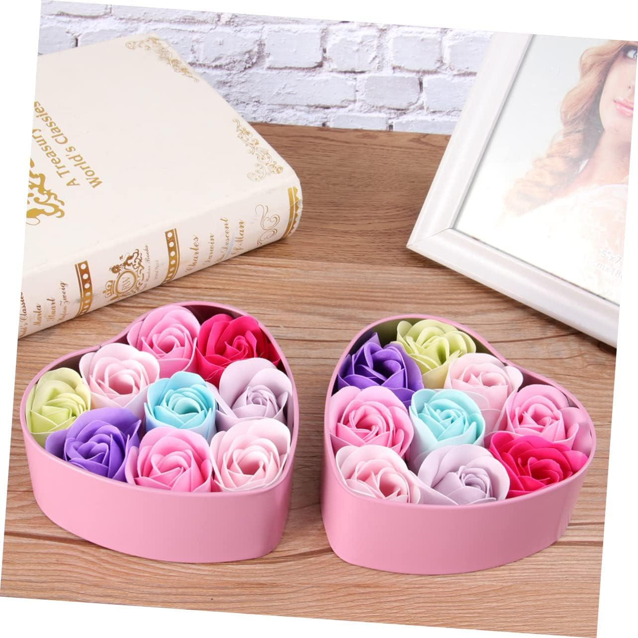 Flower Soap Heart Shaped Mother'S Day Set Pcs Natural Scented Soap for Women Creative Present for Mom or Girlfriend Random image number 5