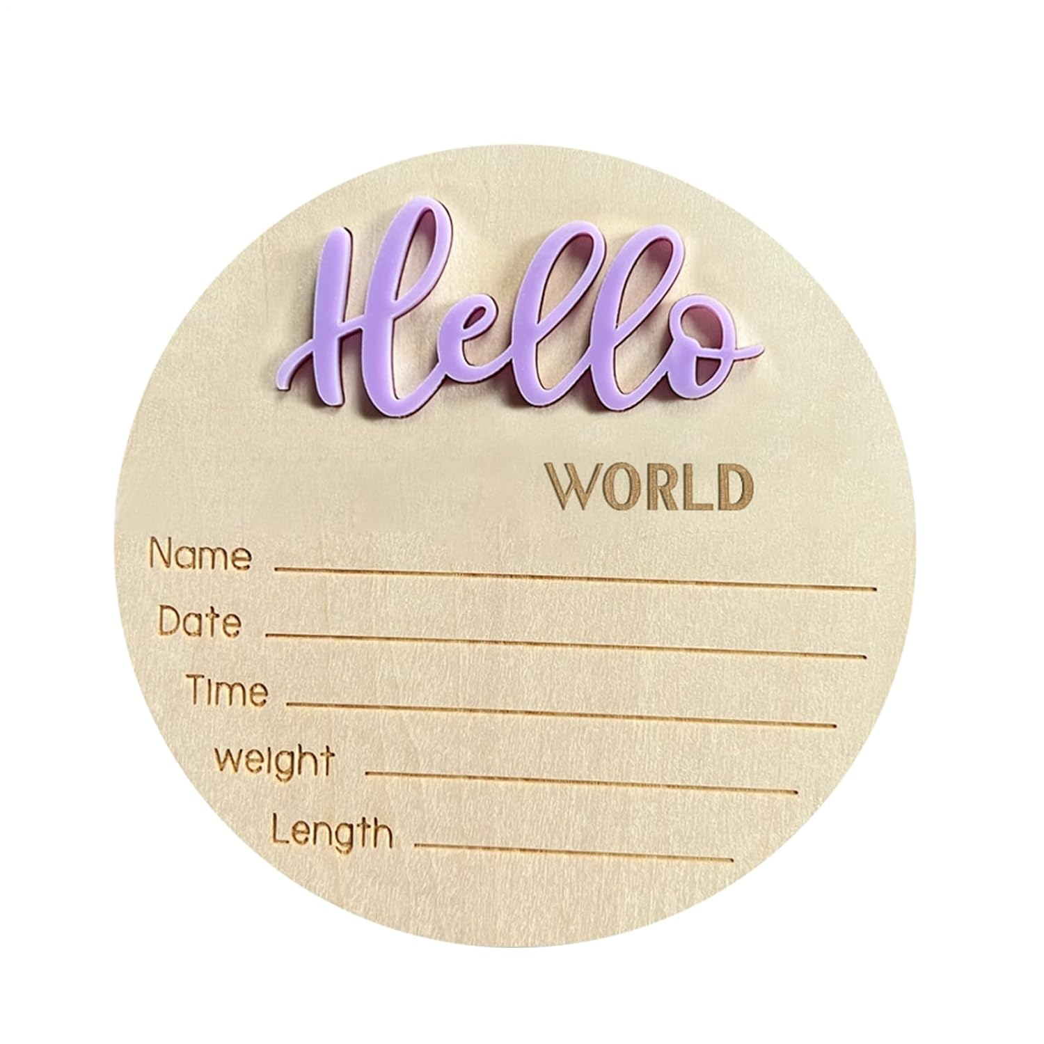 Baby Announcement Sign - Baby Sign, Welcome Plaquee | Personalized Wooden Baby Announcement Sign for Newborrn Birth Reveal, Nursery Wall Decor Photo Prop for Hospital Baby Shower Kids Room