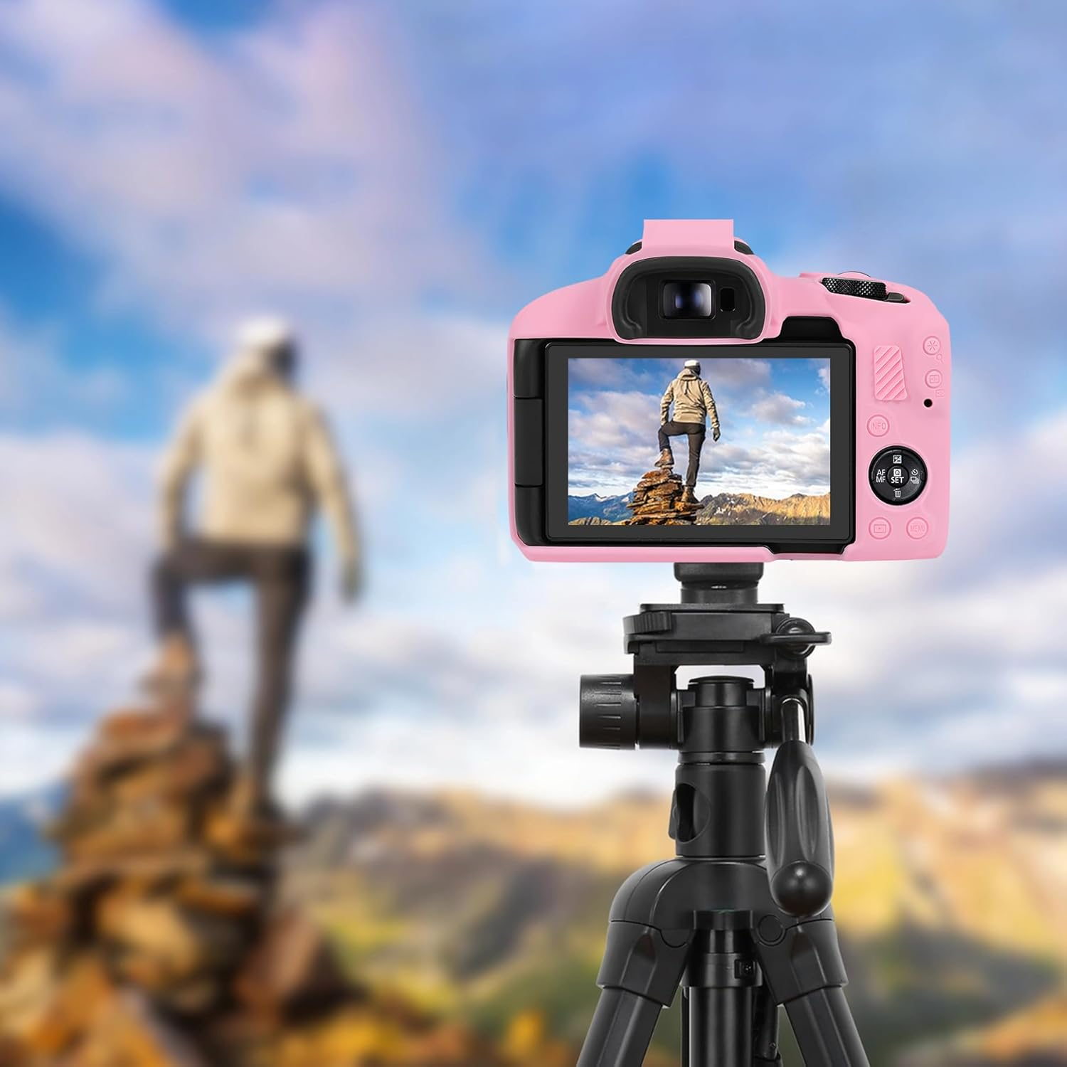 RAIALL Case for Canon EOS R50 Camera, Soft Silicone Protective Case for Canon EOS R50 EOSR50 Vlogging Camera, Lightweight EOS R50 Camera Case Cover Grip Body Skin, Pink image number 6