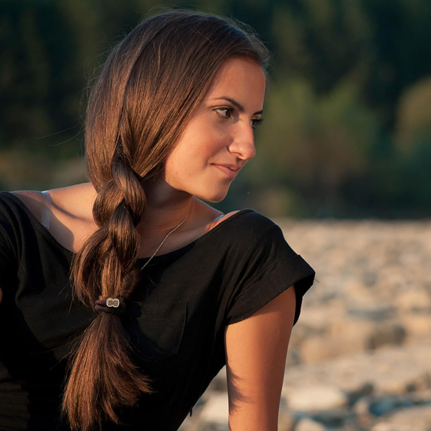 Lavema Hair Bobbles with Diamond, Pack of 20 in 5 Colours, Hair Bands for Girls and Women, 5.5 Cm, Elegant, Comfortable for Everyday Use image number 2