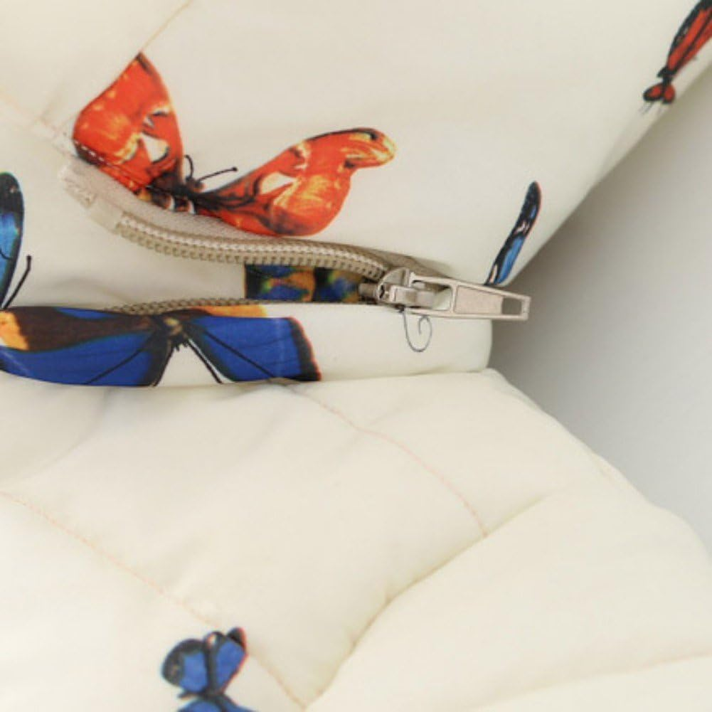 Weixinbuy Baby Girls' Infant Toddler Winter Warm Butterfly Print Hooded Outwear 3-4 Years White