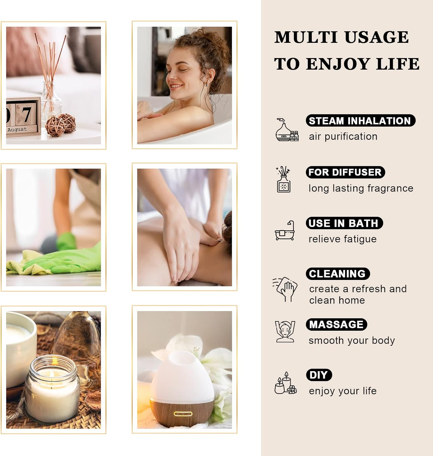 EUQEE Cardamon Essential Oil 118ML Premium Cardamon Oil with Glass Dropper, Great for Diffusers, Aromatherapy, Skin Body Hair Care, Soap Candle Making - 4 Fl.Oz image number 4