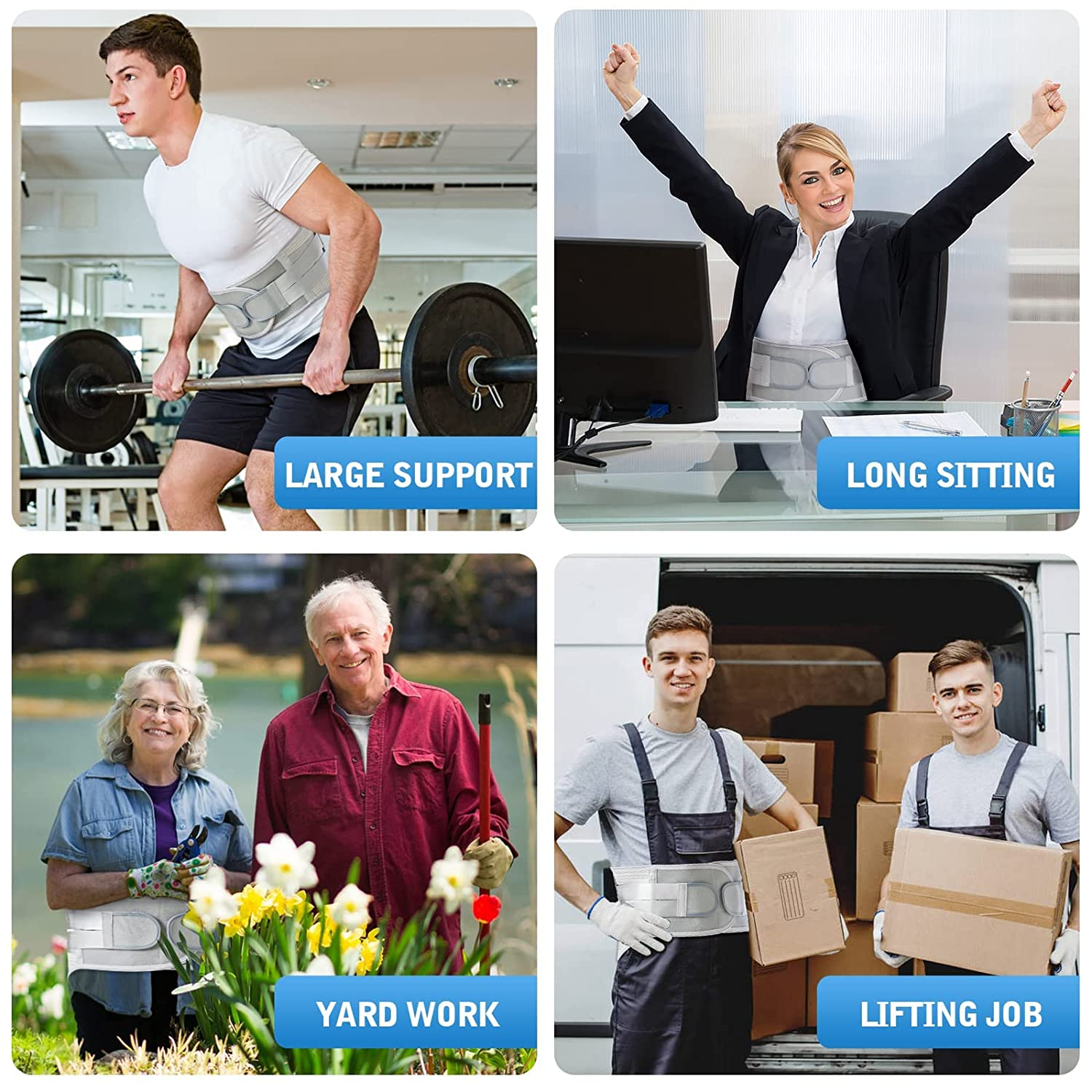 Lower Back Brace for Pain Relief - Removable Stays for Customized Support - Suitable for Men and Women - Ideal for Herniated Disc and Sciatica - Two Sets of Adjustable Stiffness image number 2