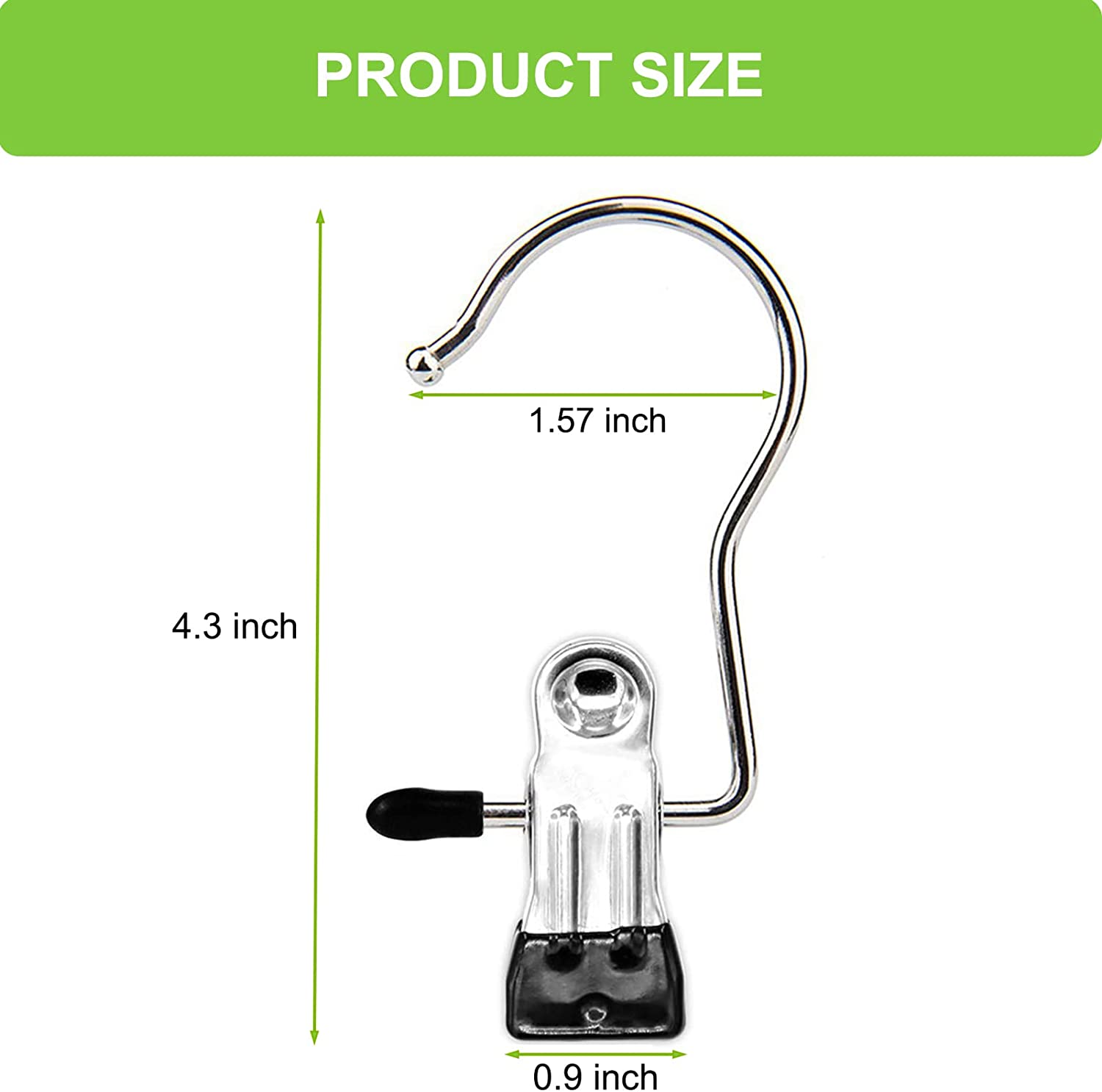 Boot Hangers Clips, 16 Pack Laundry Hooks Hanging Clips Clothes Pins Closet Hanger Organizer Clamps Socks Towel Clips Heavy Duty Clothespins Bulk Hanger Clips for Closet Travel Pants Socks Handbags image number 2