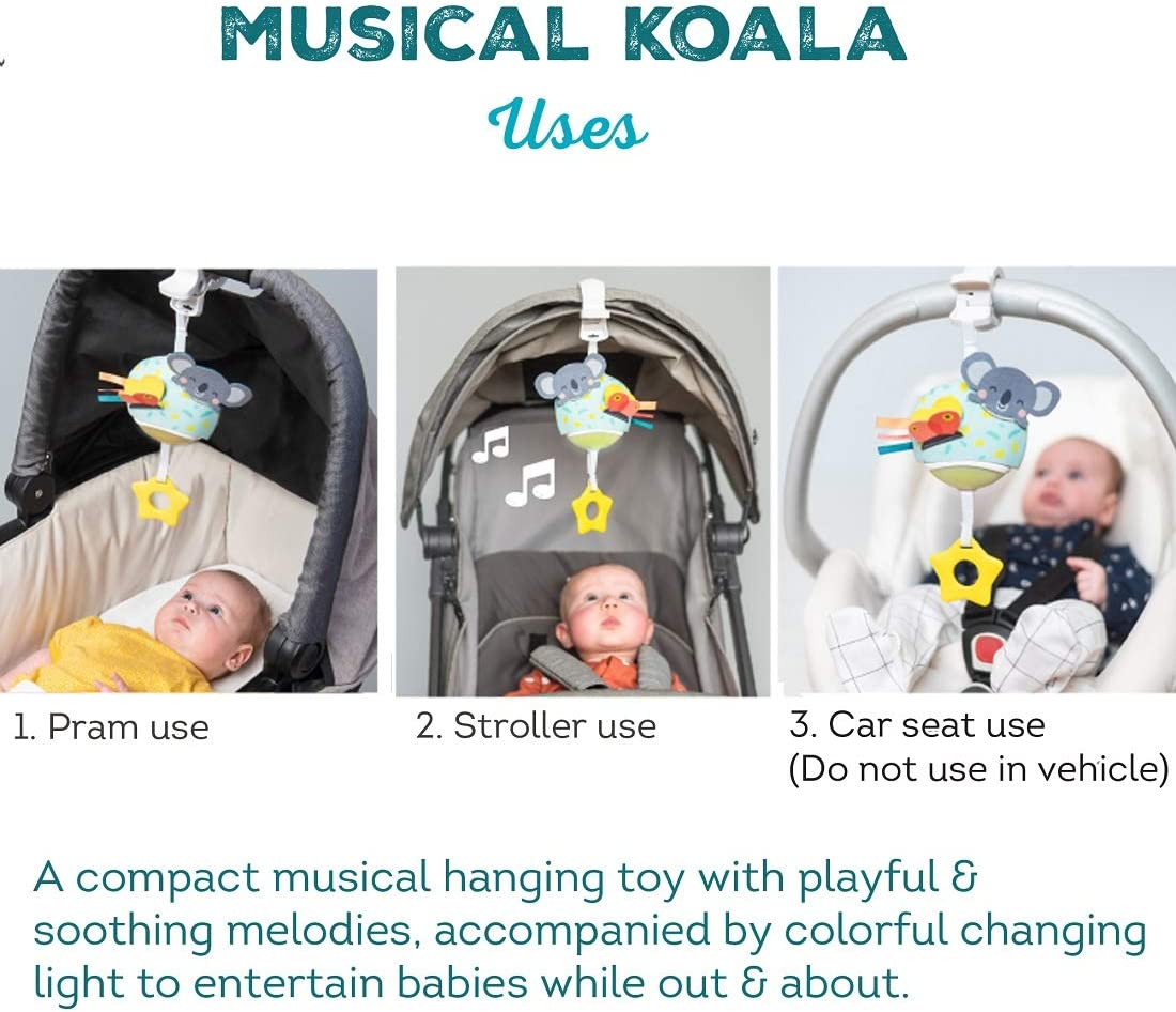 Taf Toys Musical Koala, On-The-Go Hanging Music and Lights Infant Toy | Parent and Baby&rsquo;S Travel Companion, Soothe Baby, Keeps Baby Relaxed While Strolling, for Newborns and Up image number 3