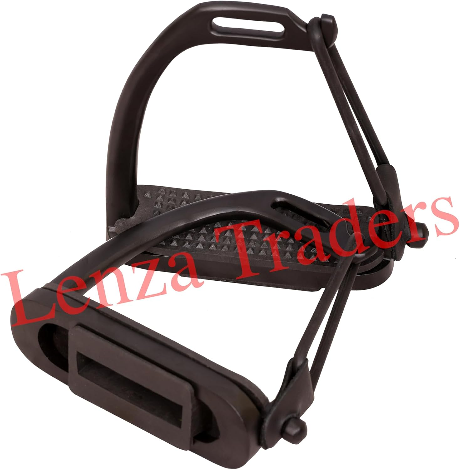 Peacock Matte Black Safety Stirrups S Steel with Black Treads Horse Stirrups Equestrian Safety Riding Adults/Childerns image number 5