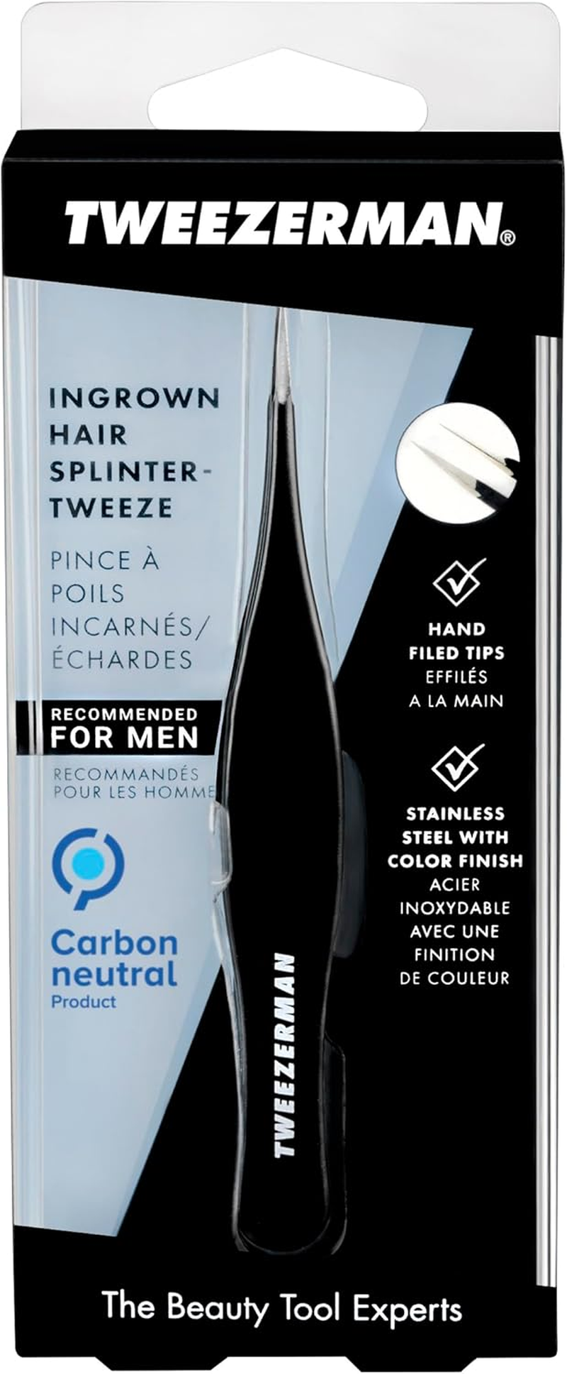 TWEEZERMAN GEAR Men'S Perfect Eyebrow Plucking Tweezers - Black image number 2