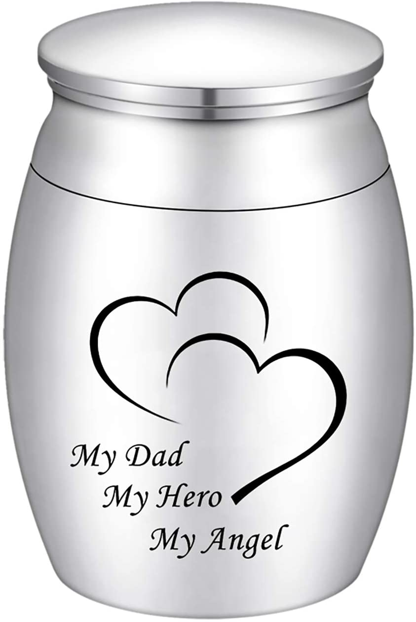 Small Keepsake Urns for Human Ashes Mini Cremation Urns for Ashes Stainless Steel Memorial Ashes Holder-My Husband My Angel