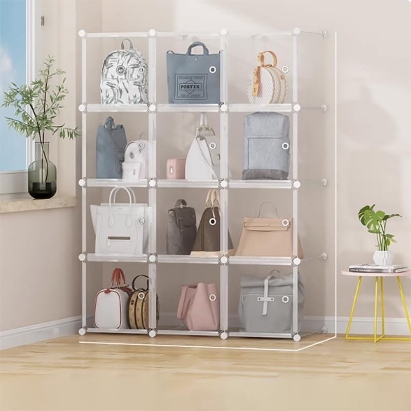Clear Handbag Purse Bag Toy Wardrobe Organizer Storage Rack Waterproof for Home, Office, Kids Room (15 Cube (3 Column 5 Row)) image number 5