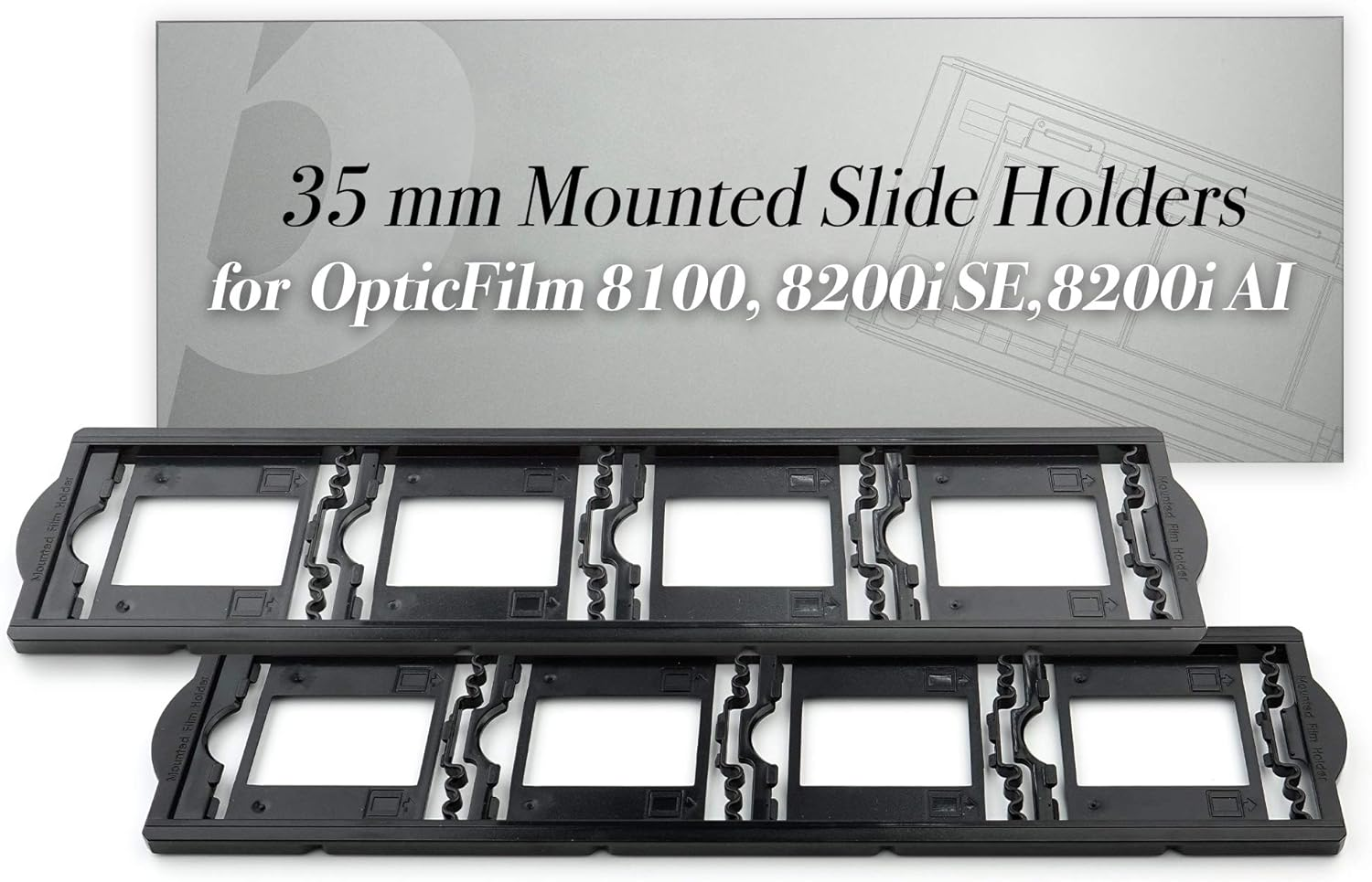Plustek 2 X 35 Mm Mounted Slide Holders (Positive), for Opticfilm 72~83 Series Use Only (8100 & 8200I & 8300I)