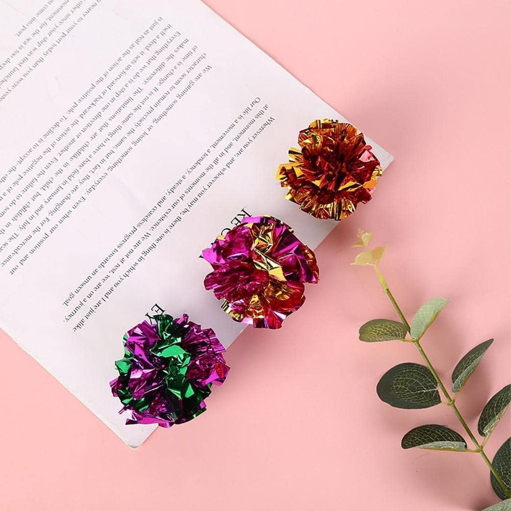 10 Pack Crinkle Balls Cat Toys, Lightweight Colorful Crinkle Rustle Sound for Indoor Kitten Toys Ball Interactive image number 4