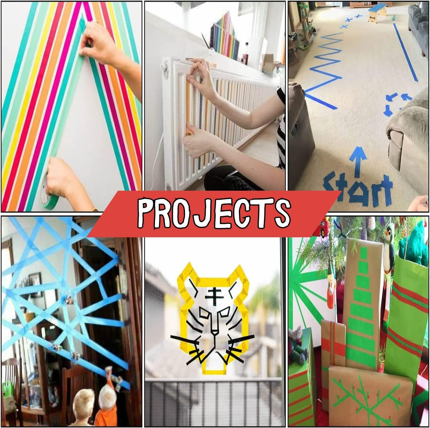 Colored Masking Tape, Painters Tape for Arts and Crafts, 6 Pack 1.5Cm&times;13M, Drafting Craft Tape, Labeling Paper Tape, Masking Tape, Colorful Artist Tape, Art Tape image number 4