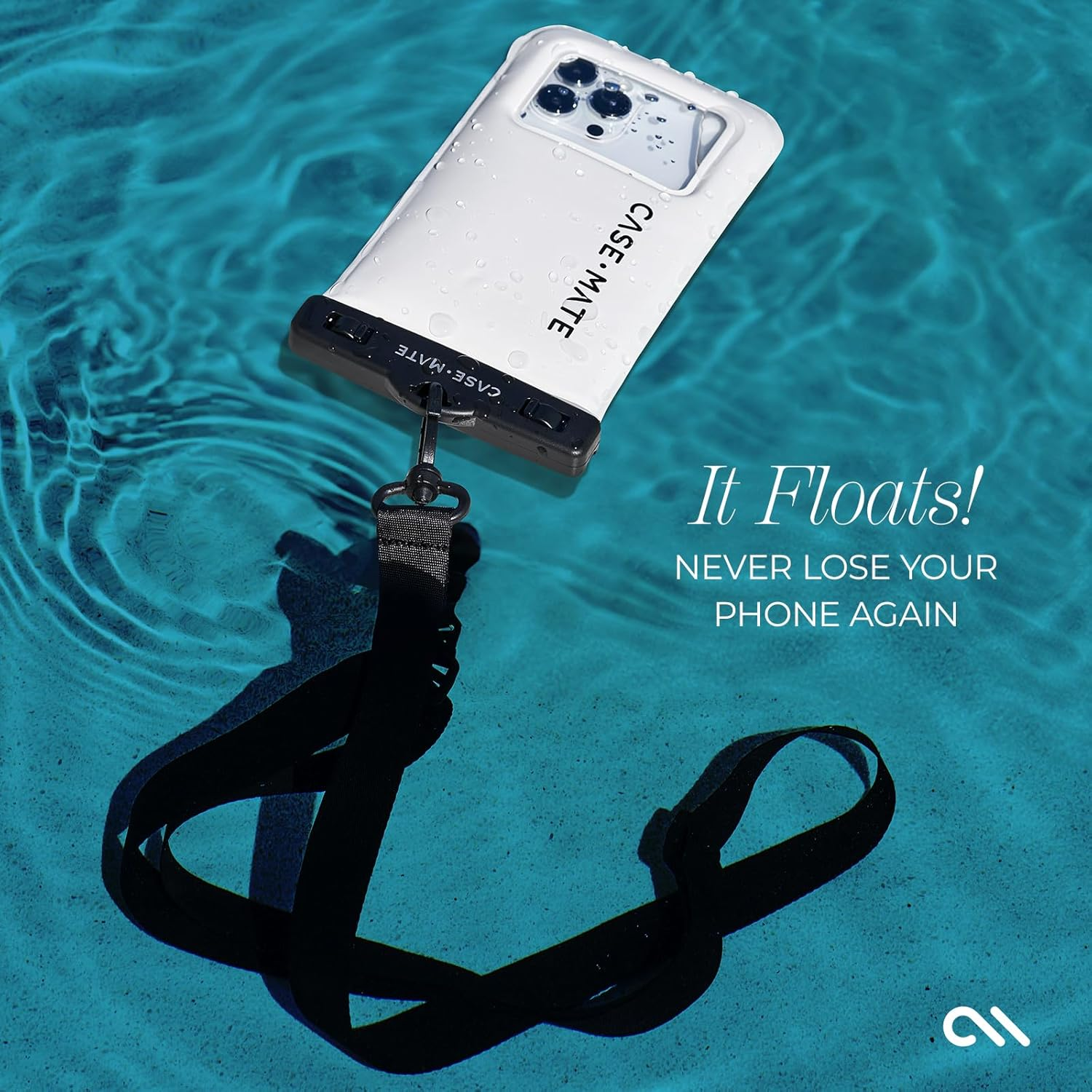 Case-Mate - IP68 Waterproof Phone Pouch/Case [Touchscreen Compatible] - Floating Waterproof Phone Case W/Crossbody Lanyard - Grey/Black - Ballet Pink image number 4