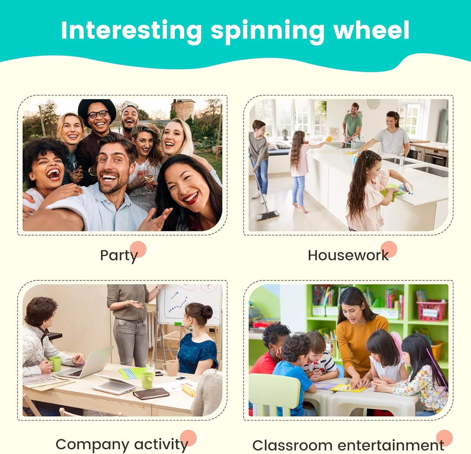 Fwqofvk 8 Inch Rotating Prize Wheel, 8 Slots Dry Erase Tabletop Roulette Spinner with Stand, Colorful Tabletop Roulette Wheel for Party Carnival Tradeshow 20Cm image number 1