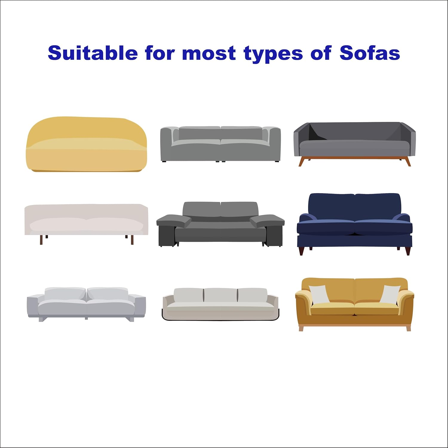 Plain Colour Sofa Cover (Black, 1 Seater) - Highly Stretchable 3 Seater Couch Cover, L Shape Lounge Protector, Durable and Stylish Sofa Covers for Living Room image number 6