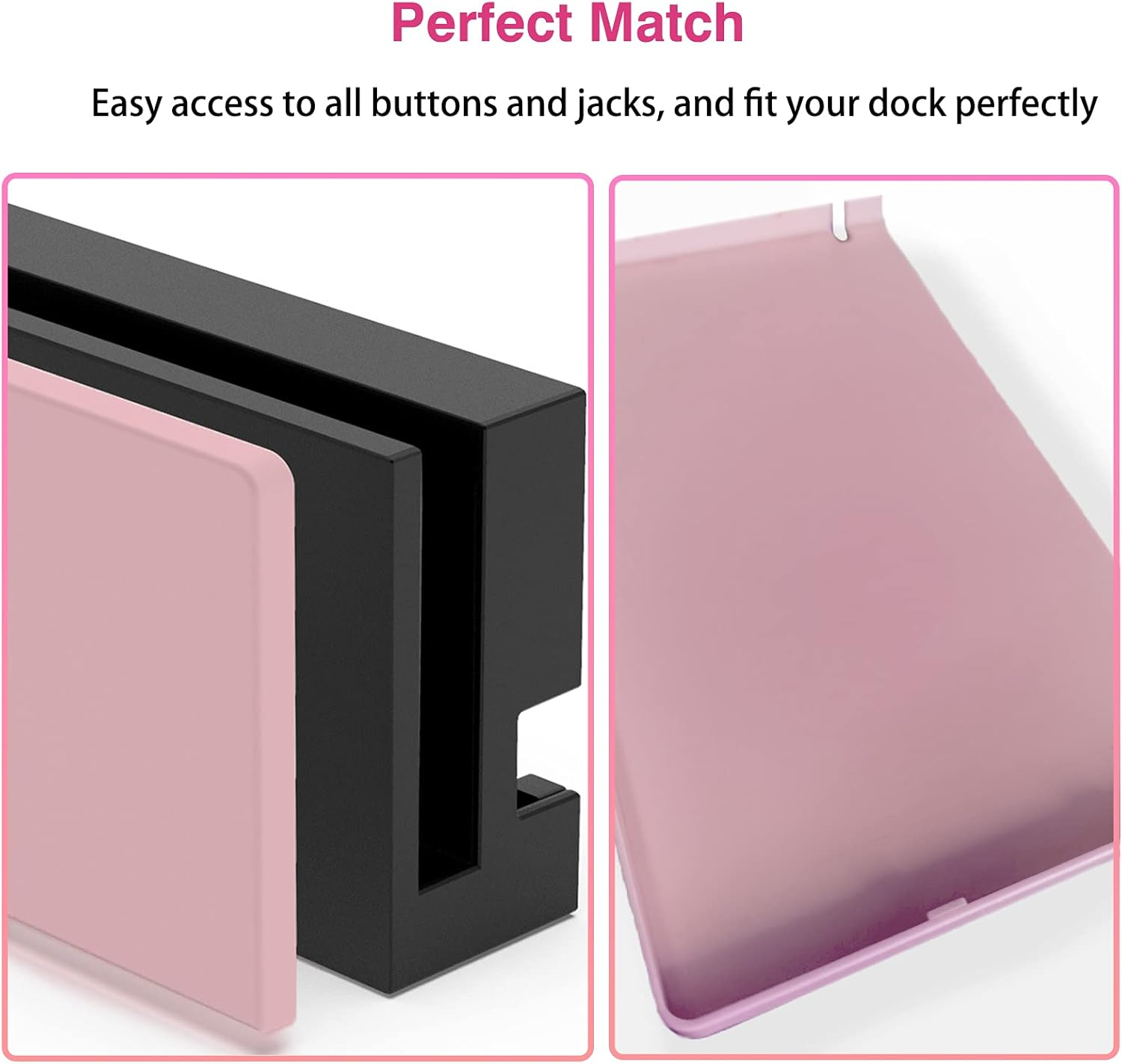 Tikodirect Custom Faceplate Cover for Nintendo Switch Charging Dock, Hard PC Slim Shell Anti-Scratch [No Screwdriver Installation] for Switch Dock, Pink