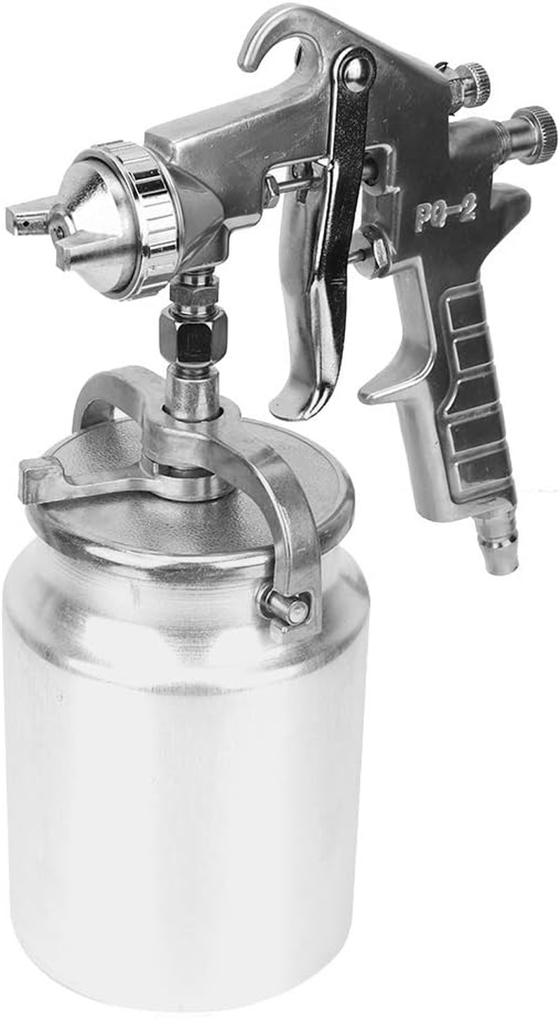 Spray Gun, Pneumatic Paint Spray Gun Hand Held Paint Spraying Sprayer with 2.0Mm Nozzle Suction Type, 1000Cc Capacity, for Auto Paint, Primer, Clear/Top Coat & Touch-Up, Furniture