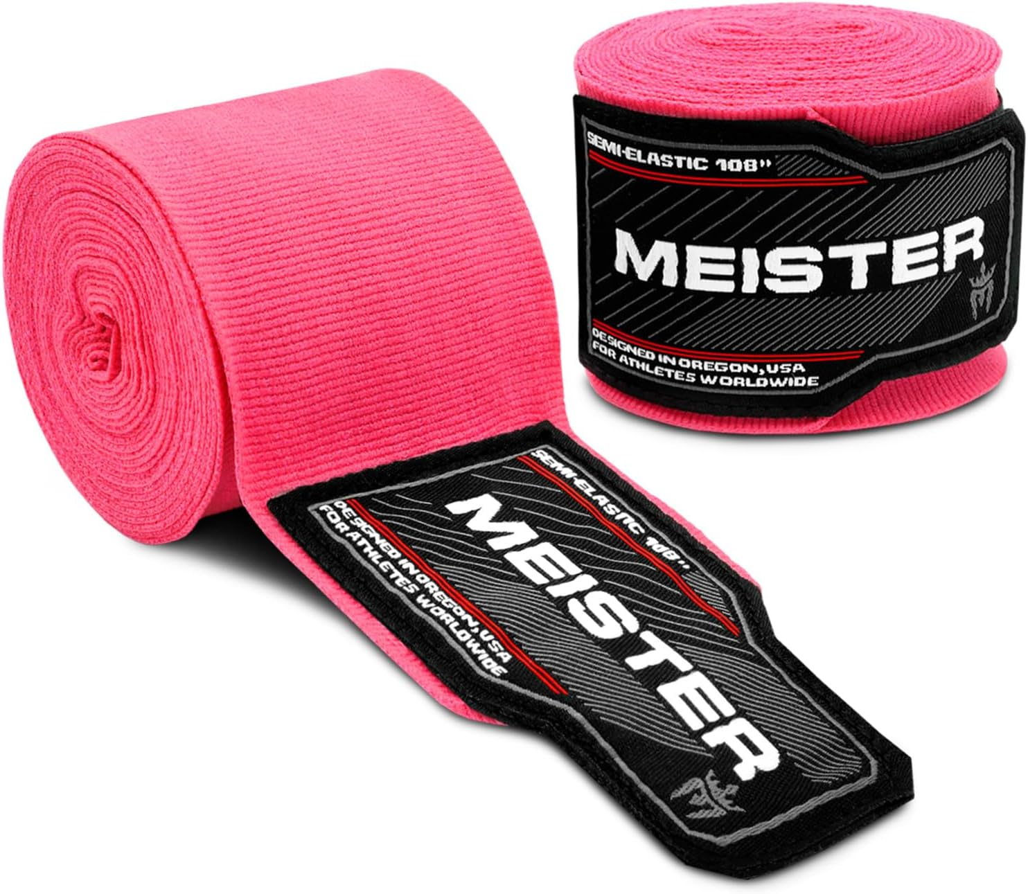 Meister Junior 108" Semi-Elastic Hand Wraps for MMA & Boxing (Pair) - Black image number 4