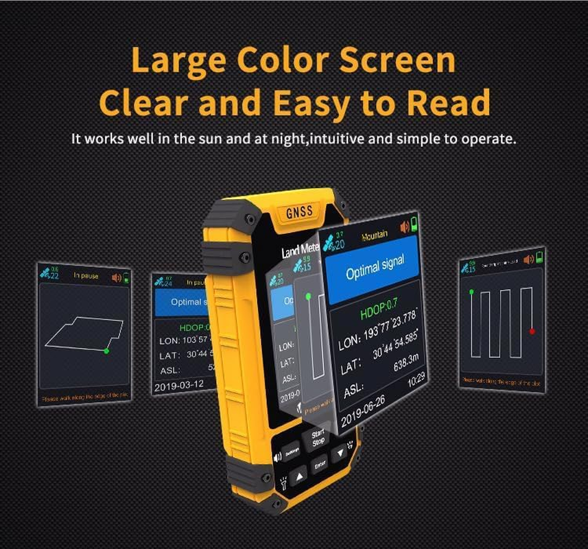 GPS Land Meter, Handheld GPS for Surveying, Professional Land Surveying Equipment,Gnss Receiver Surveryor Tool with Color Screen for Slope Distance/Area Measurement image number 5