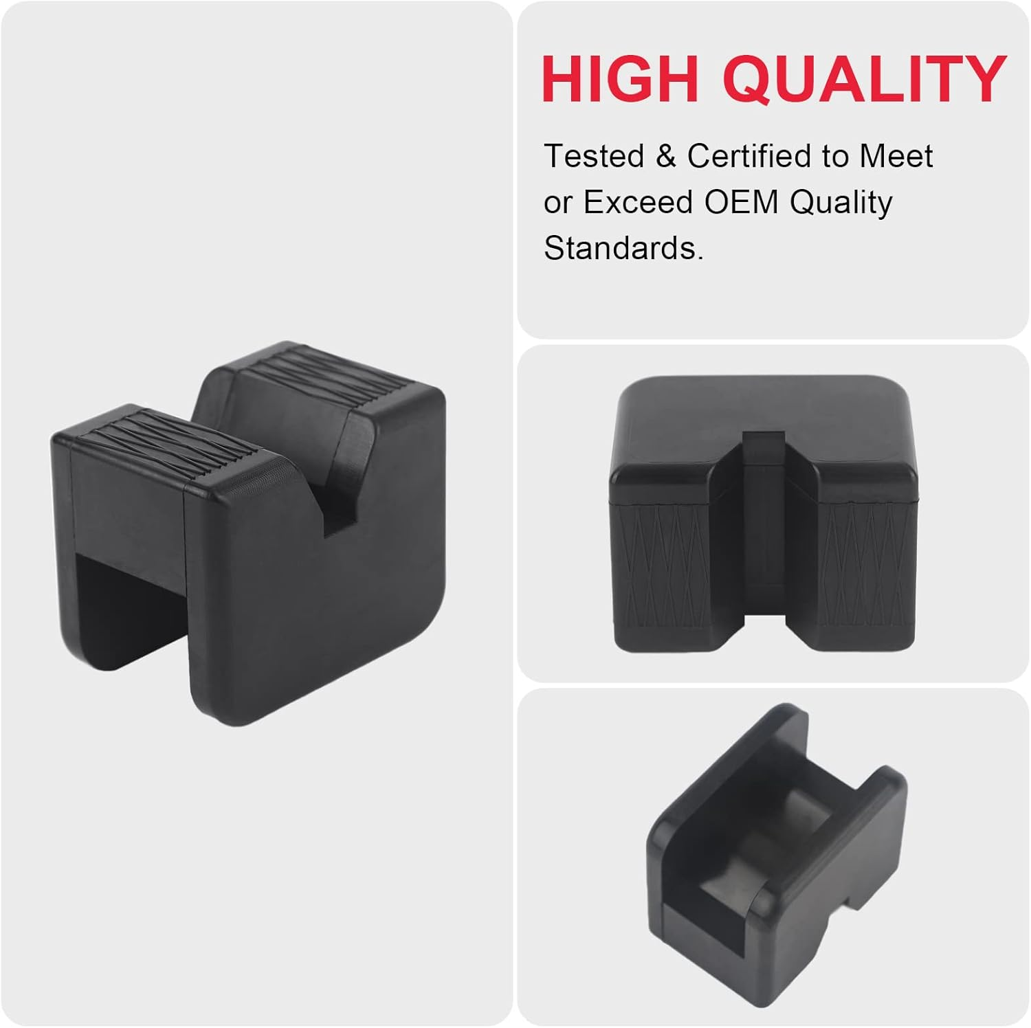 Jack Pad Adapter, Universal Heavy Duty Rubber, Slotted Frame Rail Pinch Welds Protector (4 Pack, 4 Ton Capacity, Car Compatible) image number 5