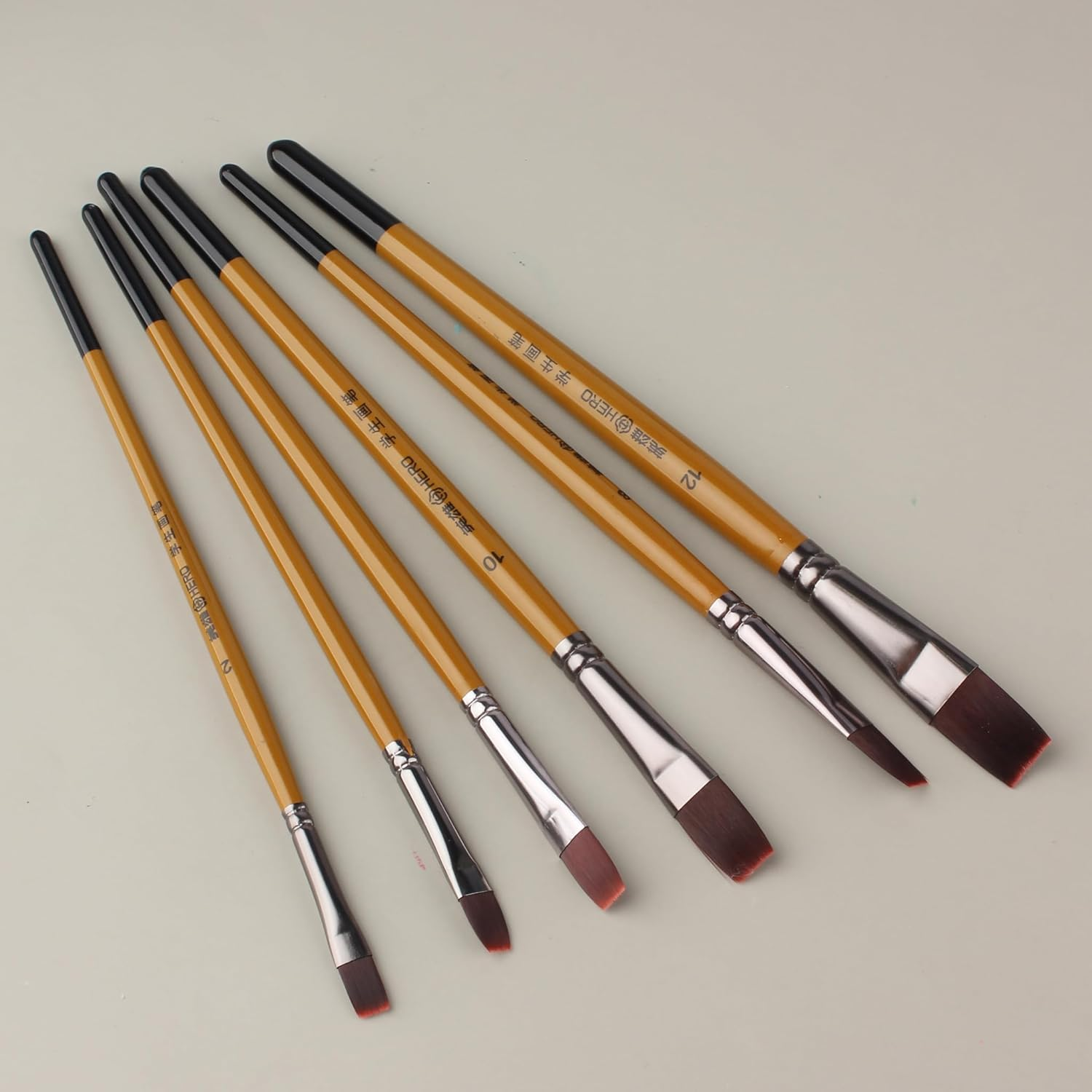 Artist Paint Brushes for Gouache, Poster Colour, Acrylic, Watercolour, Flat, Set of 6 image number 1