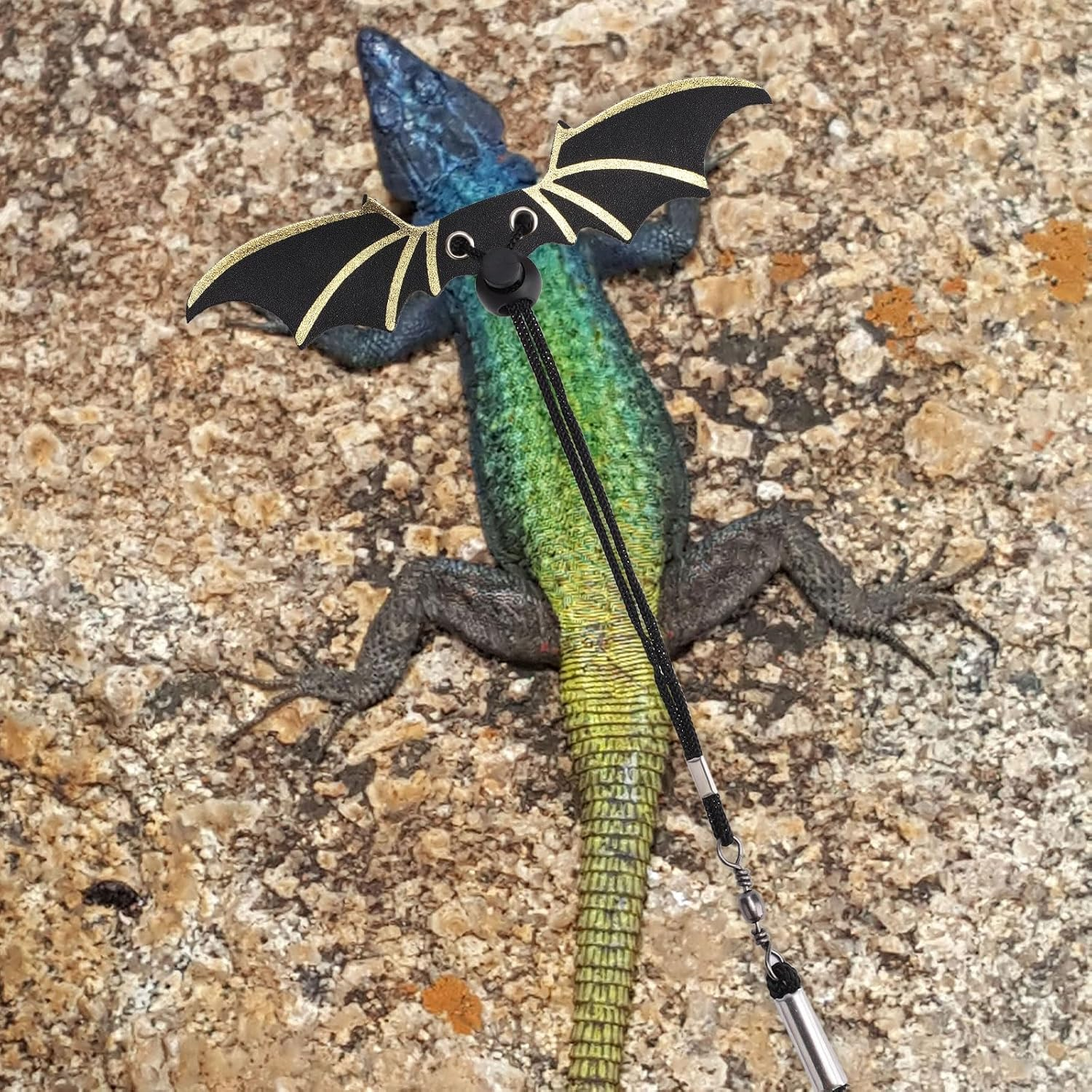 Bearded Dragon Leash and Harness Set, Adjustable Reptile Harness and Leash Cool Bearded Dragon Accessories for Small Pet Animals Reptile Outdoor Safety Walking image number 1