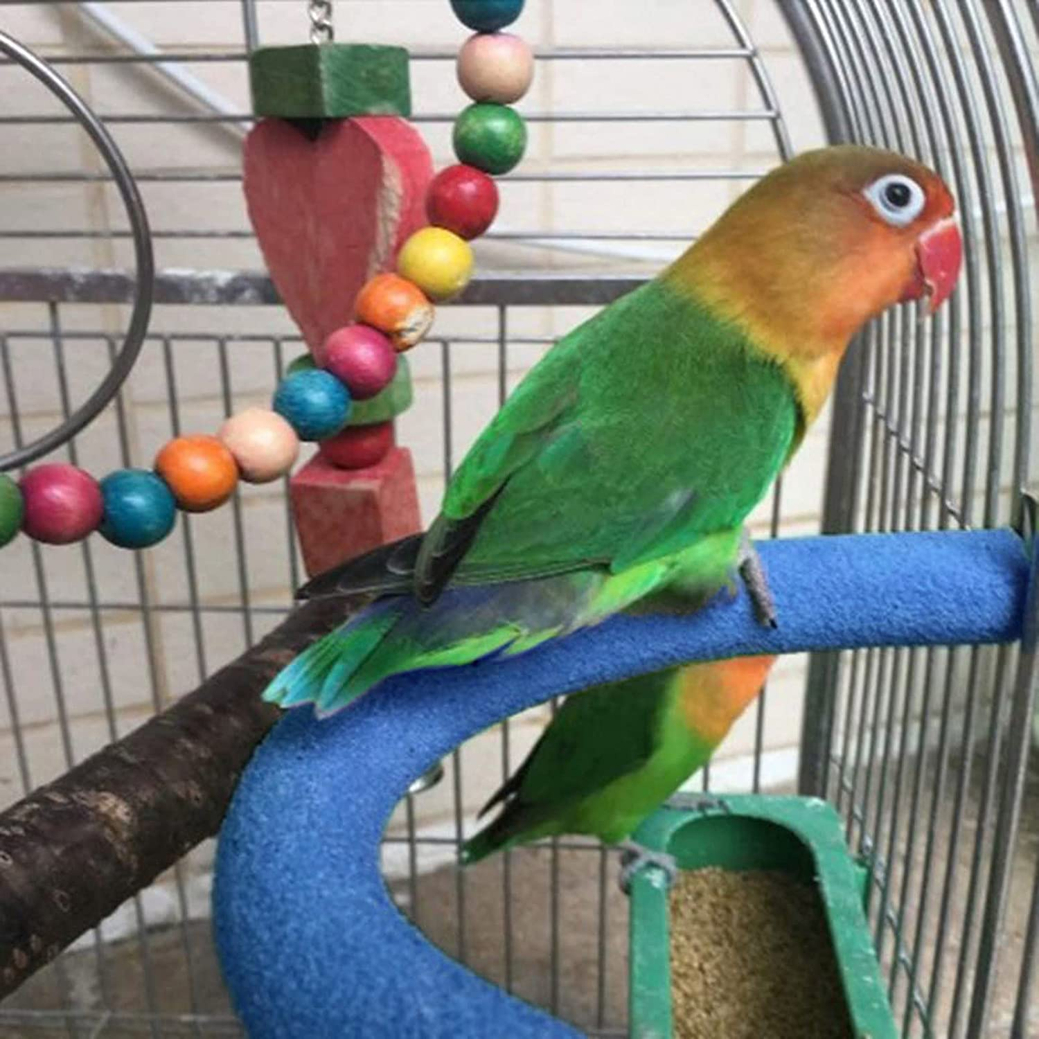 TRADERPLUS Parrot Perch Stand Swing U Shape Cage Toys Supplies for Medium to Large Birds (L) image number 4