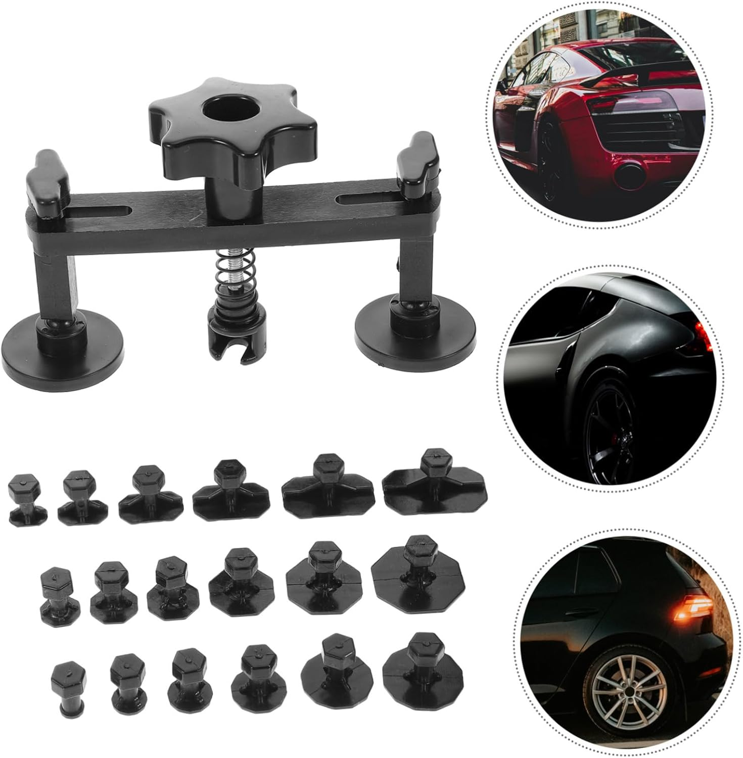 SEWOART Dent Tool Kit with Suction Cup and 18 Adhesive Tabs for Small and Large Automotive Dents Hail Damage Repair Automotive Body Fixer Set image number 5