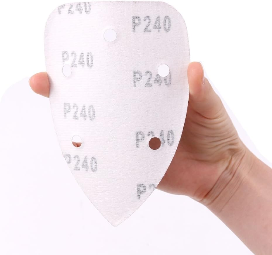 60Pcs Mouse Detail Sander Sandpaper Sanding Paper Assorted 40/60/ 80/100/ 120/180/ 240/320/ 400/800 Grits Mouse Sanding Pads Hook and Loop image number 1
