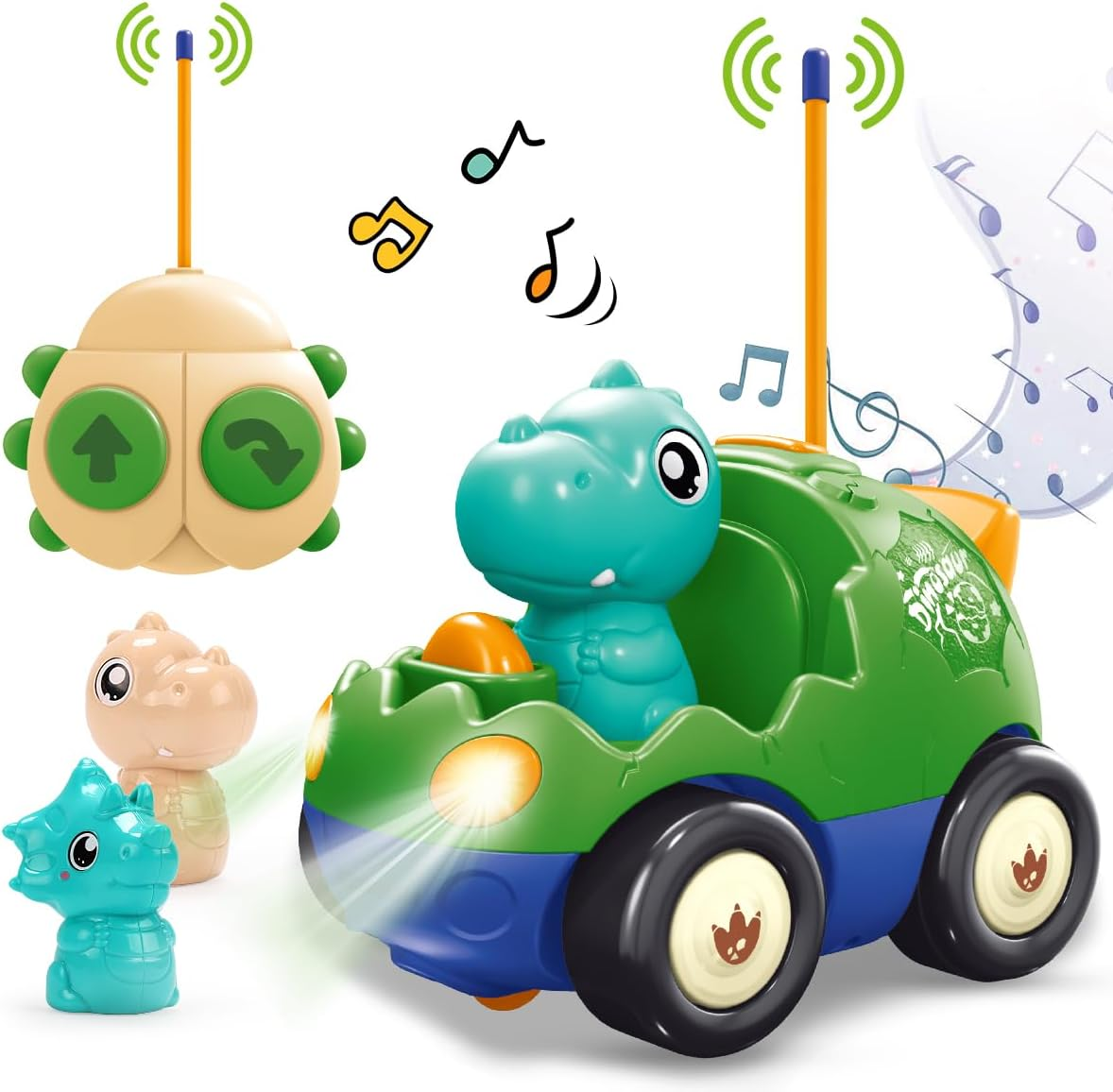 REMOKING Dinosaur Toys for Boys, Remote Control Car for Kids 18 Months+, RC Vehicle with Light & Music,Toddler Toys for Boys Girls Age 1-6 Year Old Birthday Gifts