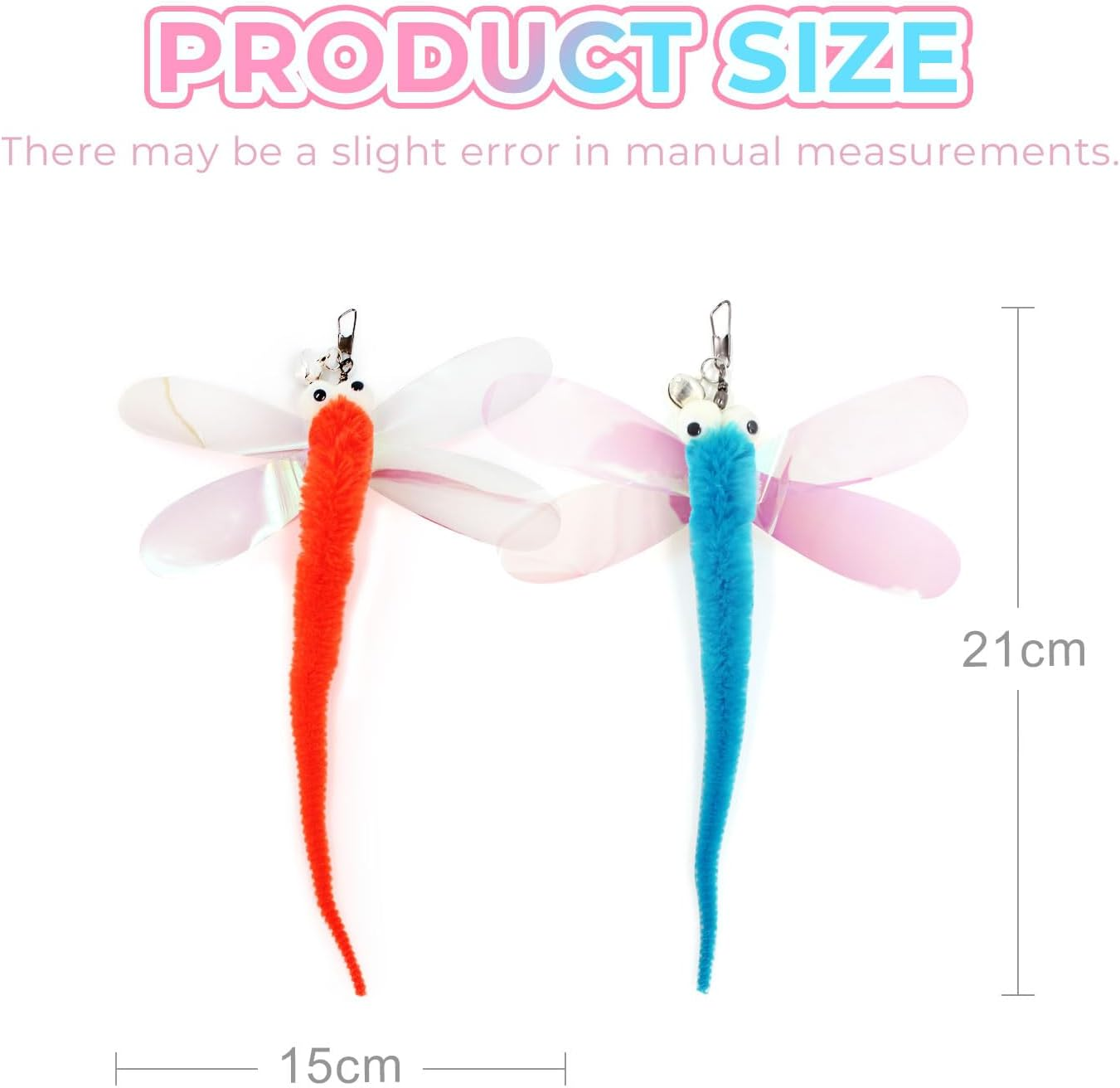 SONGWAY Cat Toy Wand Replacement - 6 Dragonflie Cat Toys, Cat Feather Toy Refills, Cat Teaser Wand Attachments, Interactive Cat Toys for Indoor Cats image number 6